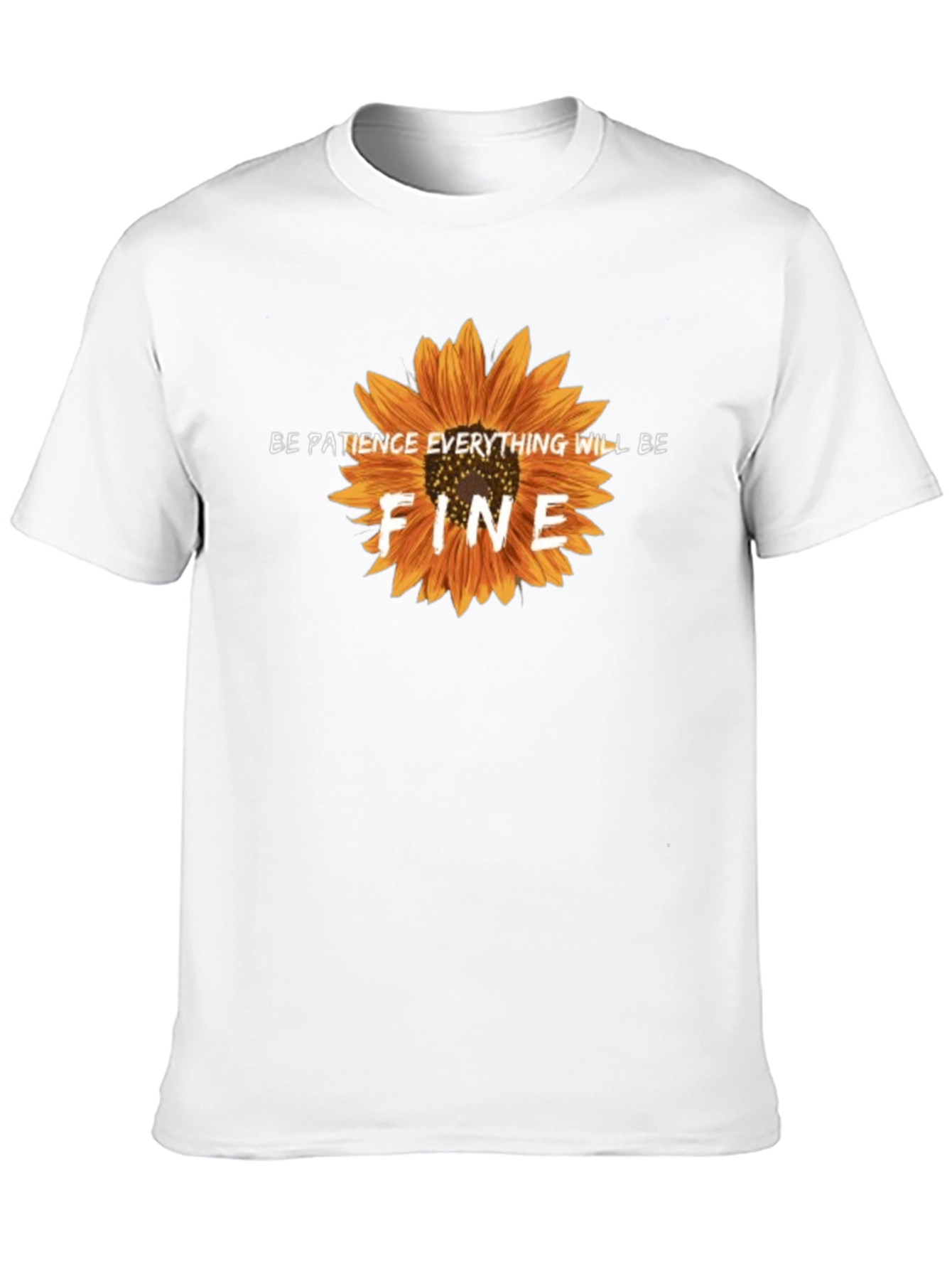 Be Patience Sunflower Black Graphic T-Shirt