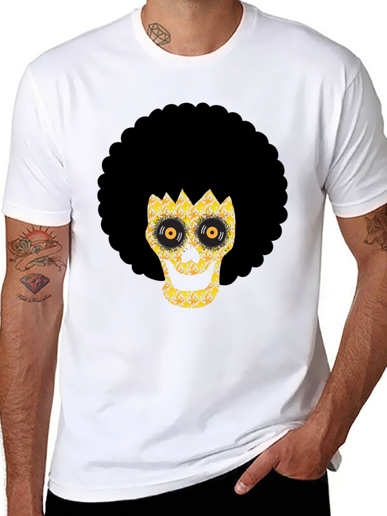Afro Skull Graphic Tee