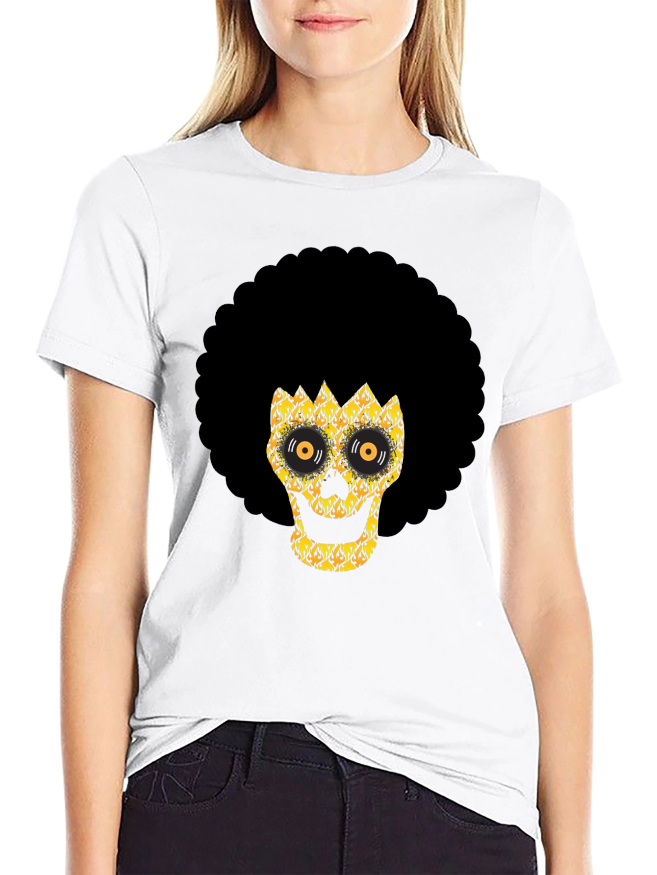 Afro Skull Graphic Tee