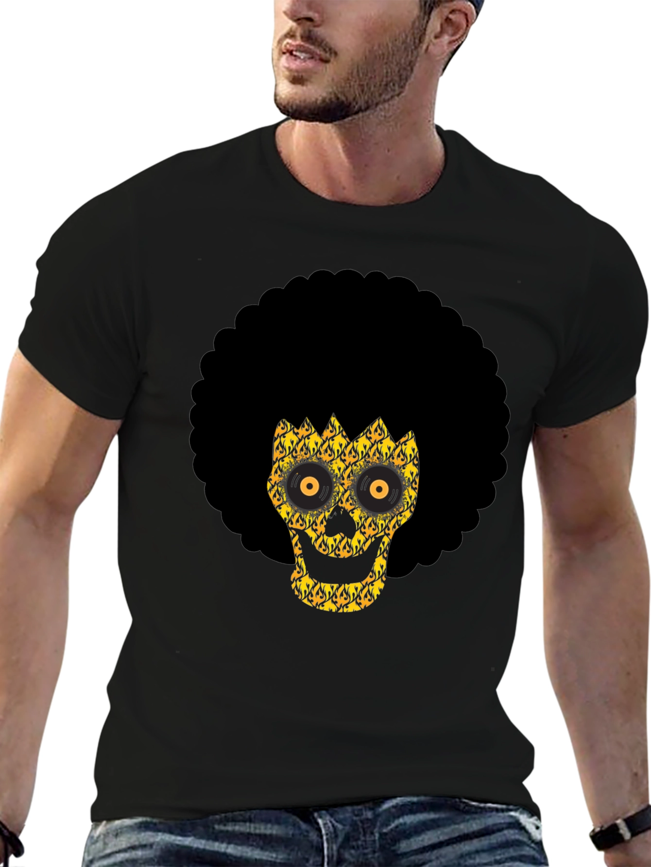 Afro Skull Graphic Tee