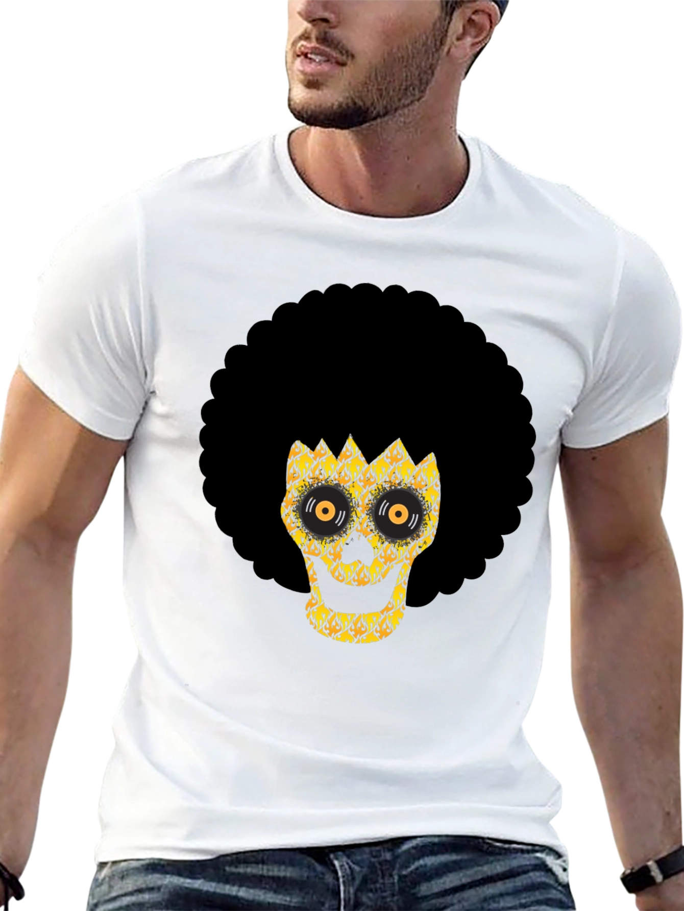 Afro Skull Graphic Tee