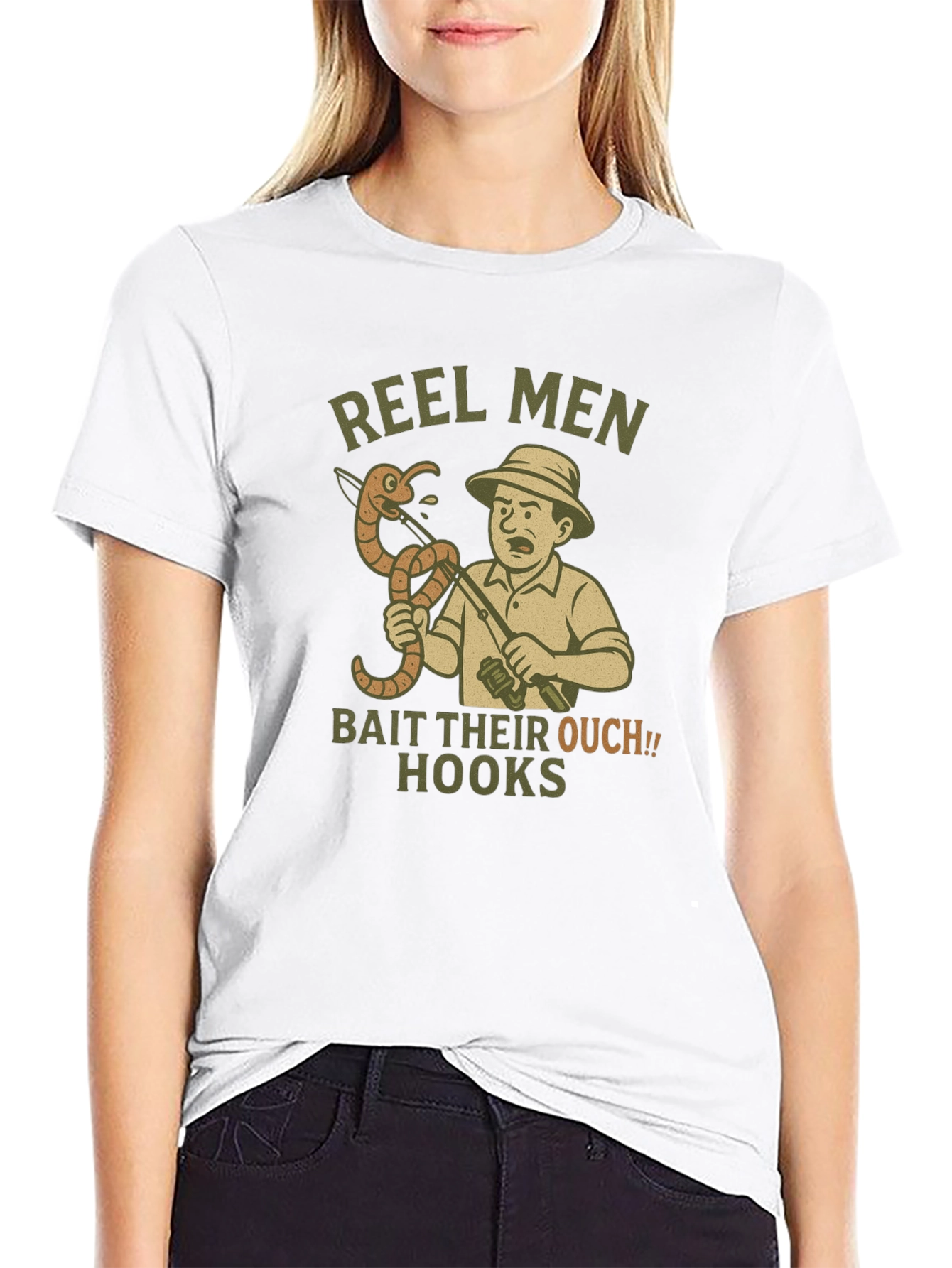 Reel Men Bait Their Ouch! Hooks T-Shirt