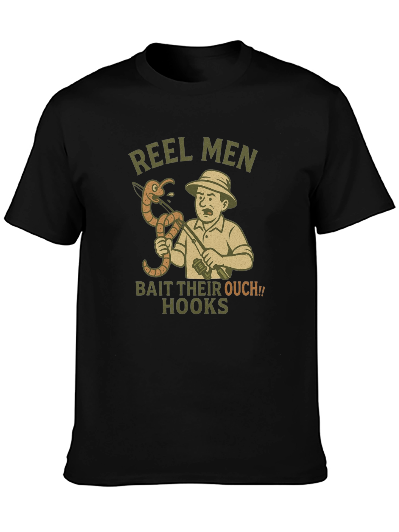 Reel Men Bait Their Ouch! Hooks T-Shirt