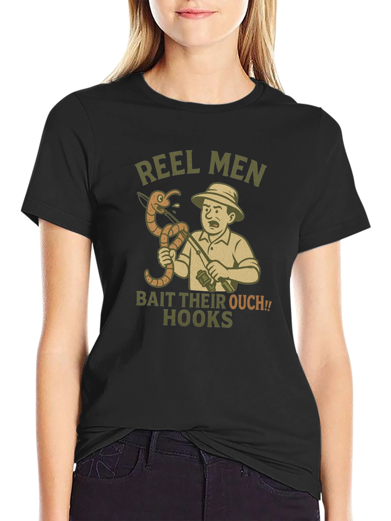 Reel Men Bait Their Ouch! Hooks T-Shirt