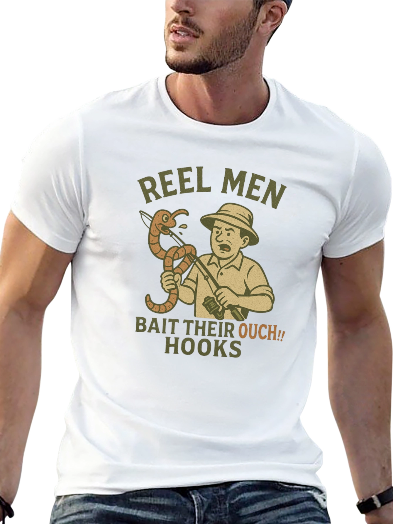 Reel Men Bait Their Ouch! Hooks T-Shirt