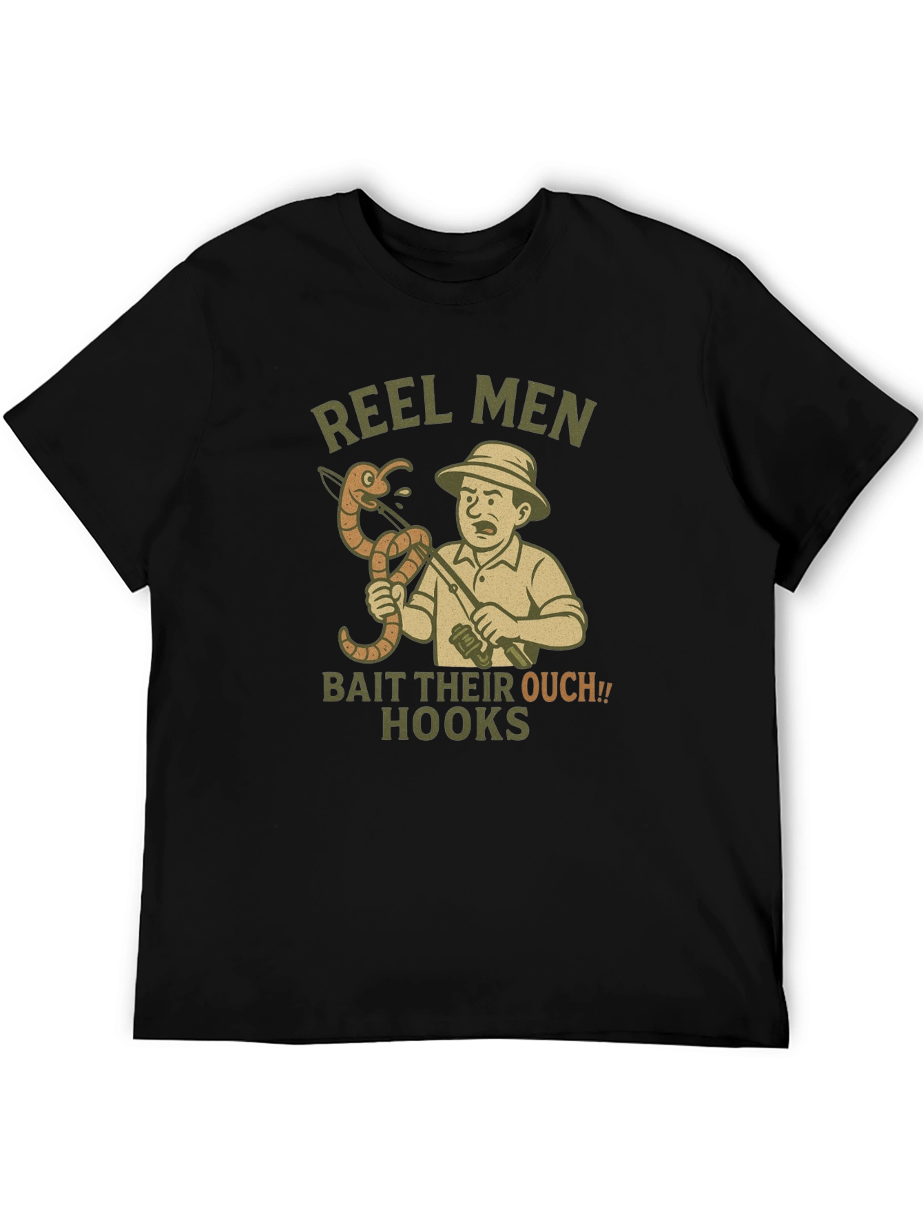 Reel Men Bait Their Ouch! Hooks T-Shirt