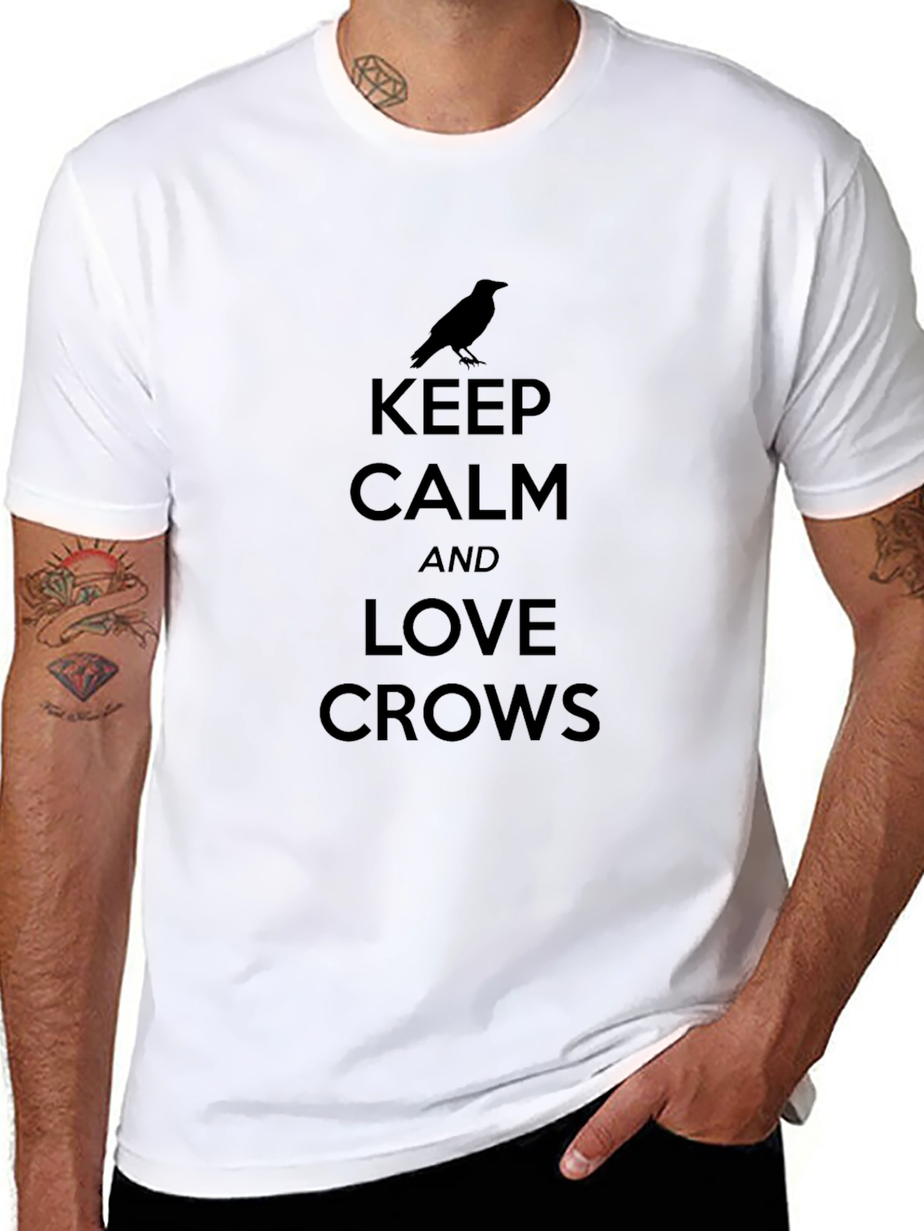 Keep Calm & Love Crows T-Shirt - Black