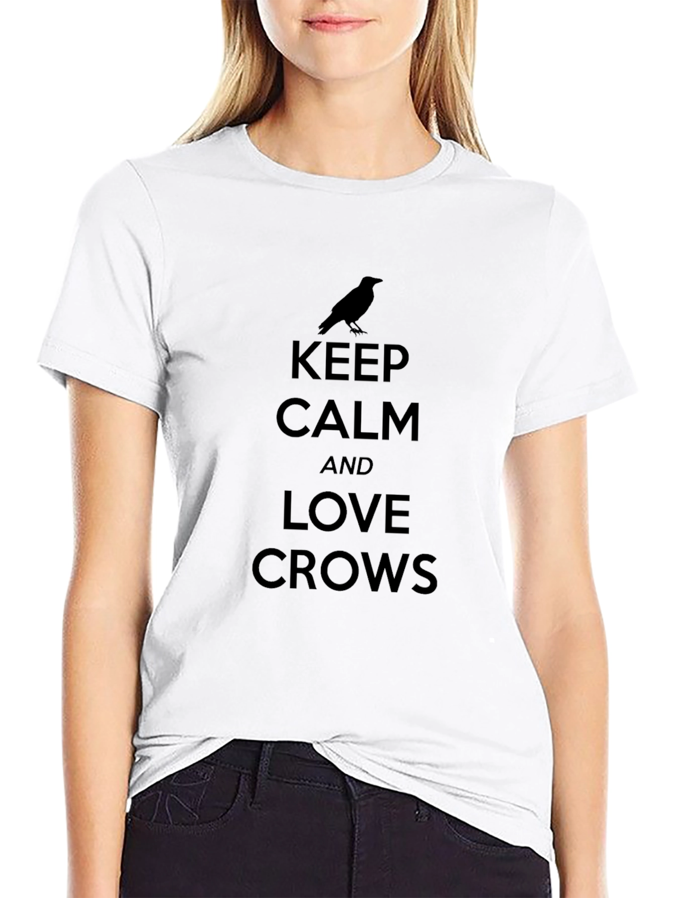 Keep Calm & Love Crows T-Shirt - Black