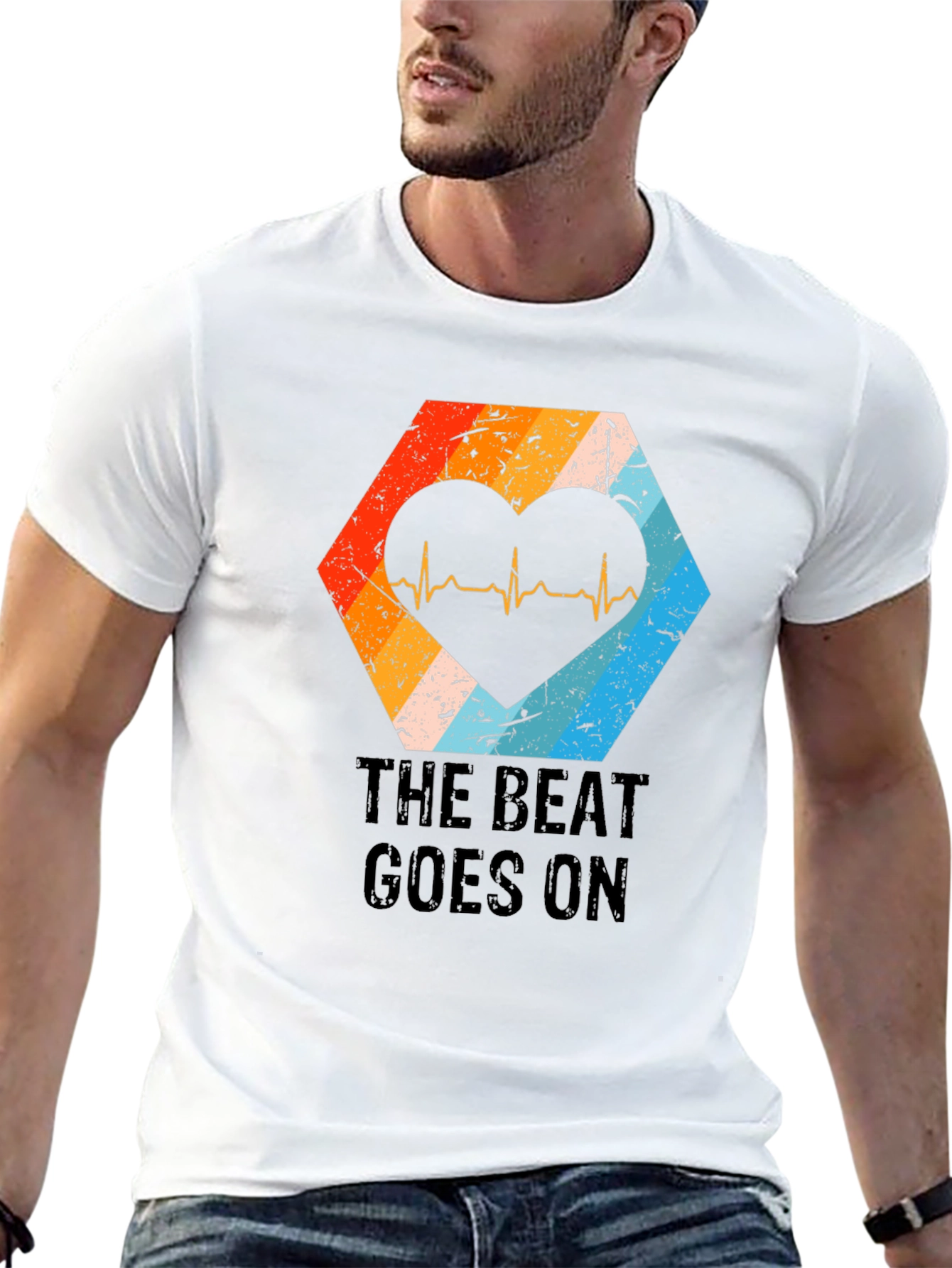 The Beat Goes On Heartbeat Graphic Tee