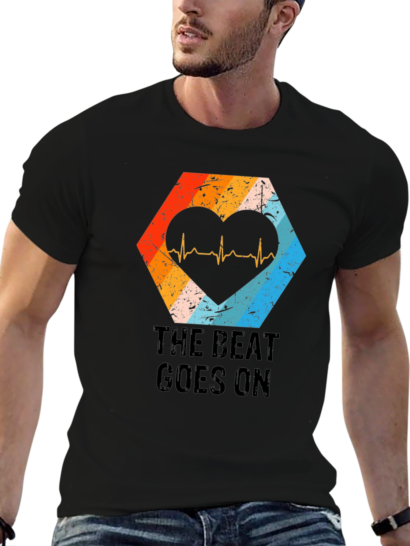 The Beat Goes On Heartbeat Graphic Tee