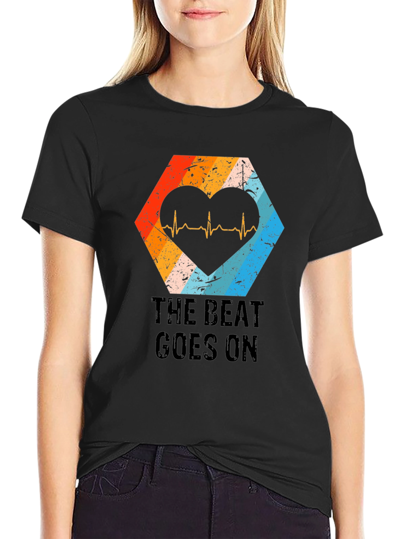 The Beat Goes On Heartbeat Graphic Tee
