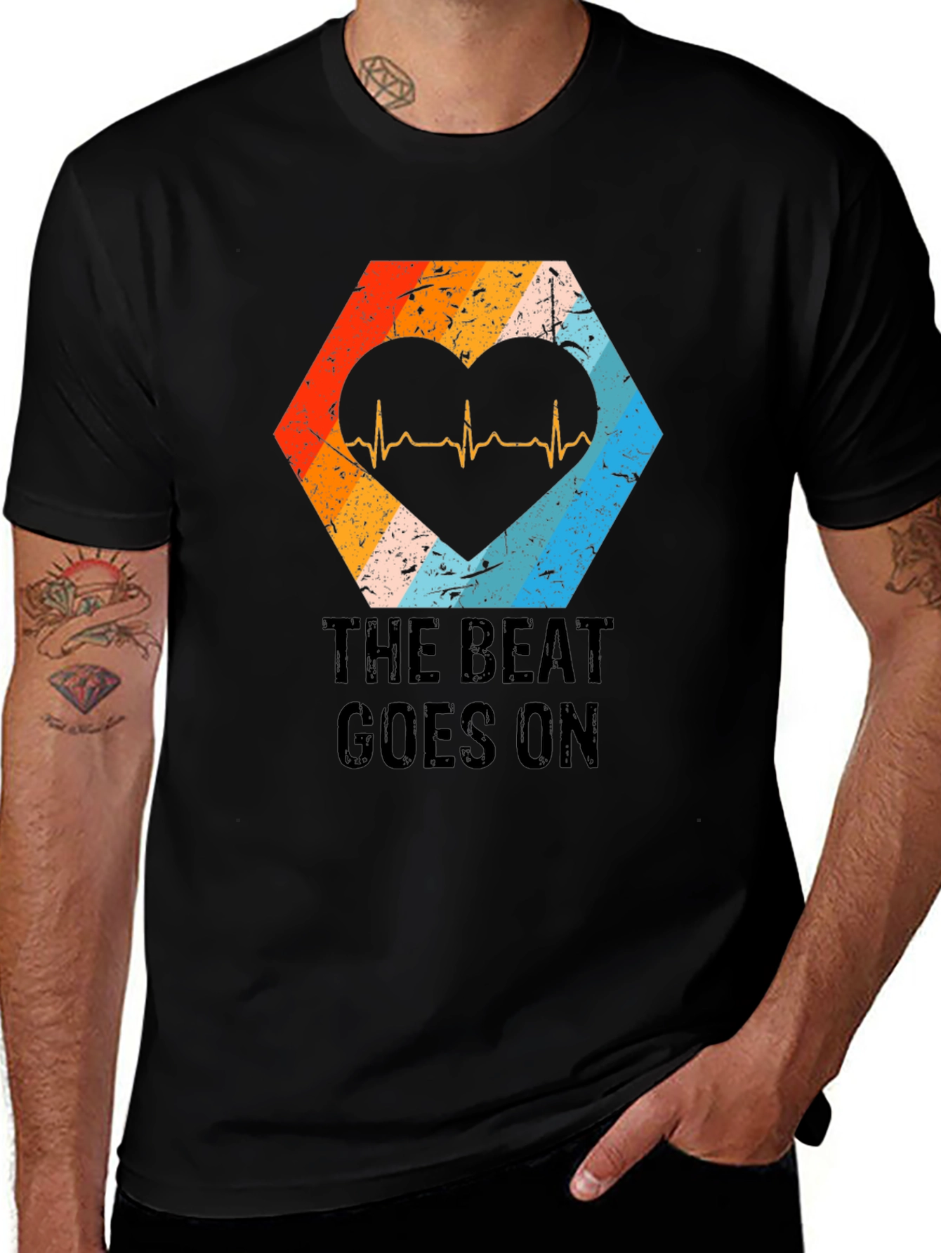 The Beat Goes On Heartbeat Graphic Tee