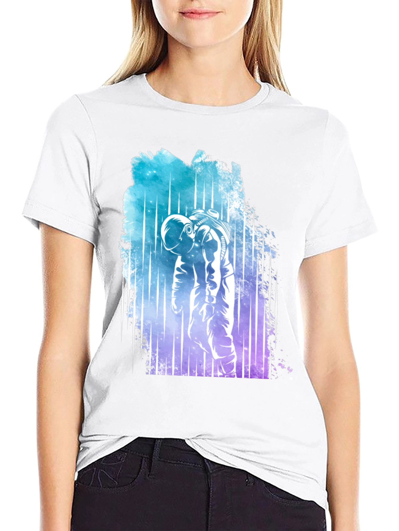 Astronaut Graphic Tee - Space Galaxy Design