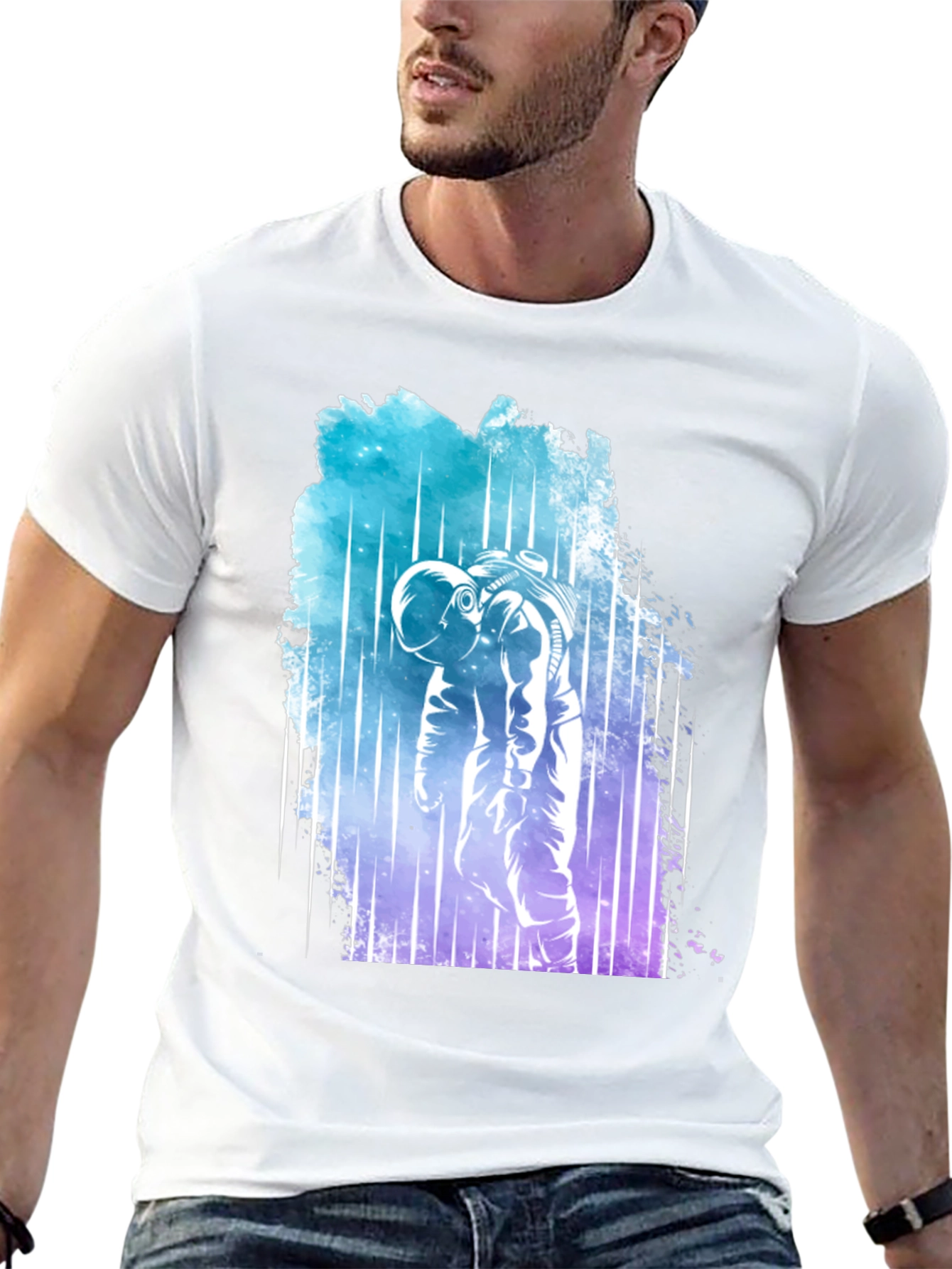Astronaut Graphic Tee - Space Galaxy Design
