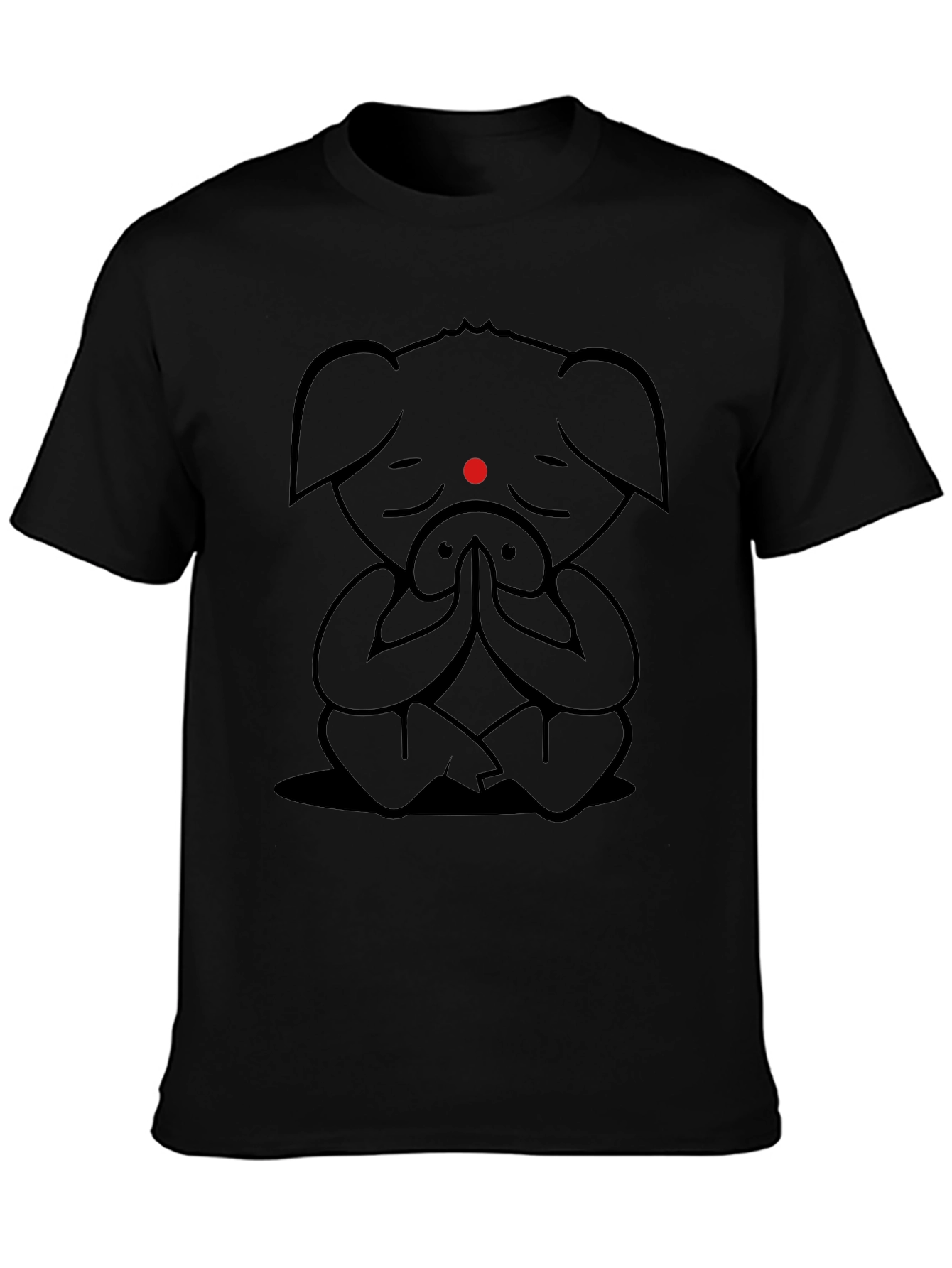 Meditating Pig Graphic Tee - Black