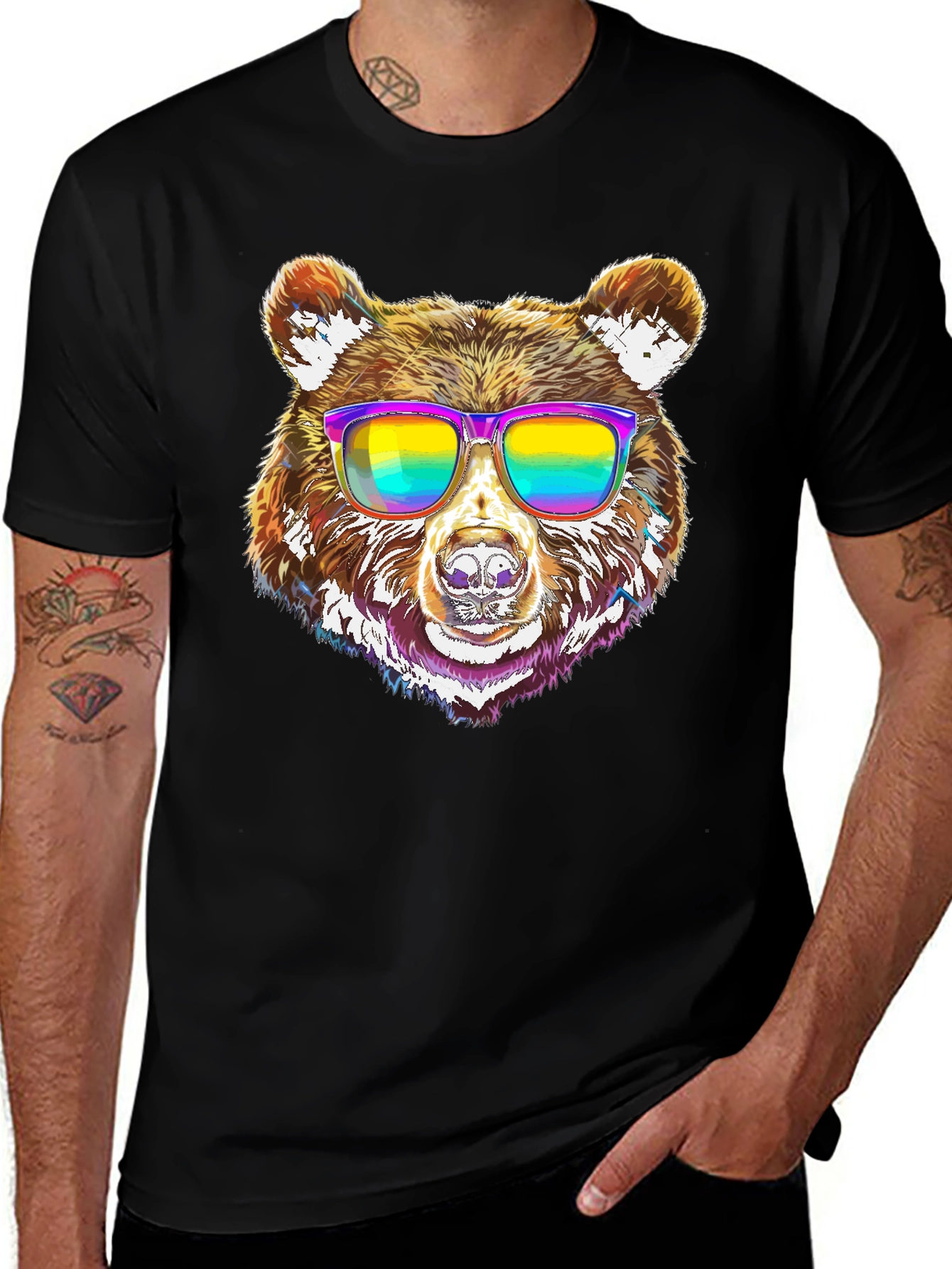 Cool Bear Graphic Tee - Mens Black T-Shirt