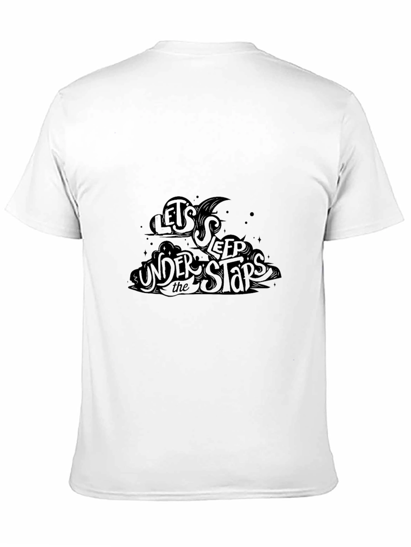 Stylish Black T-Shirt: Lets Sleep Under the Stars