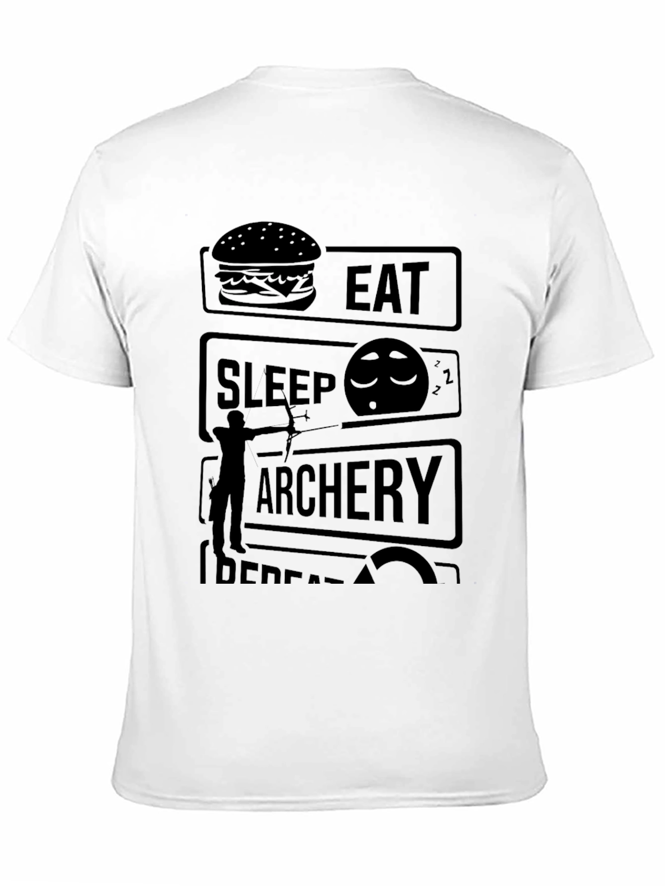 Eat Sleep Archery Repeat Black Graphic Tee
