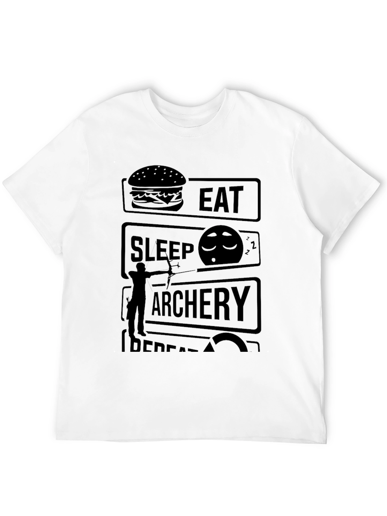 Eat Sleep Archery Repeat Black Graphic Tee