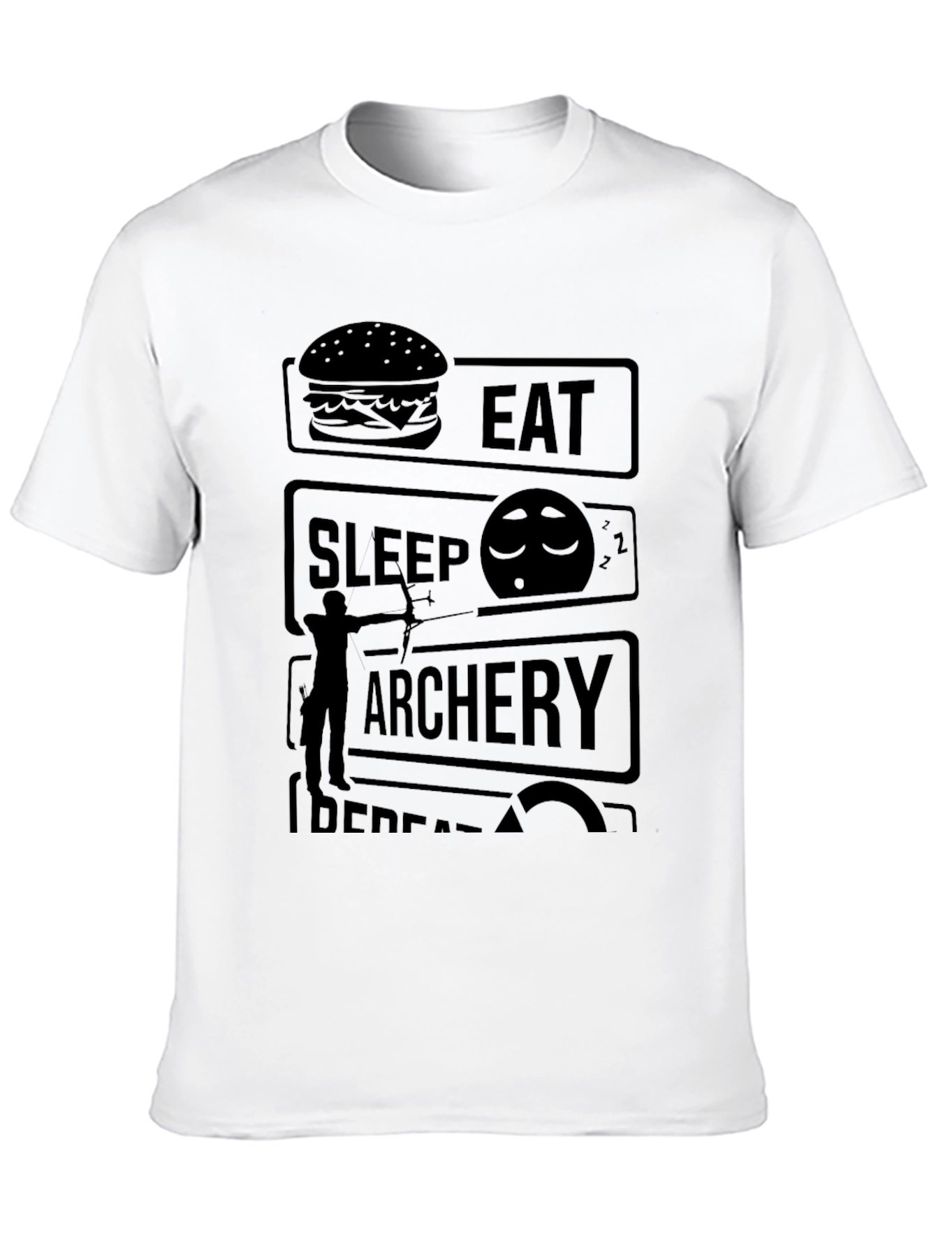 Eat Sleep Archery Repeat Black Graphic Tee