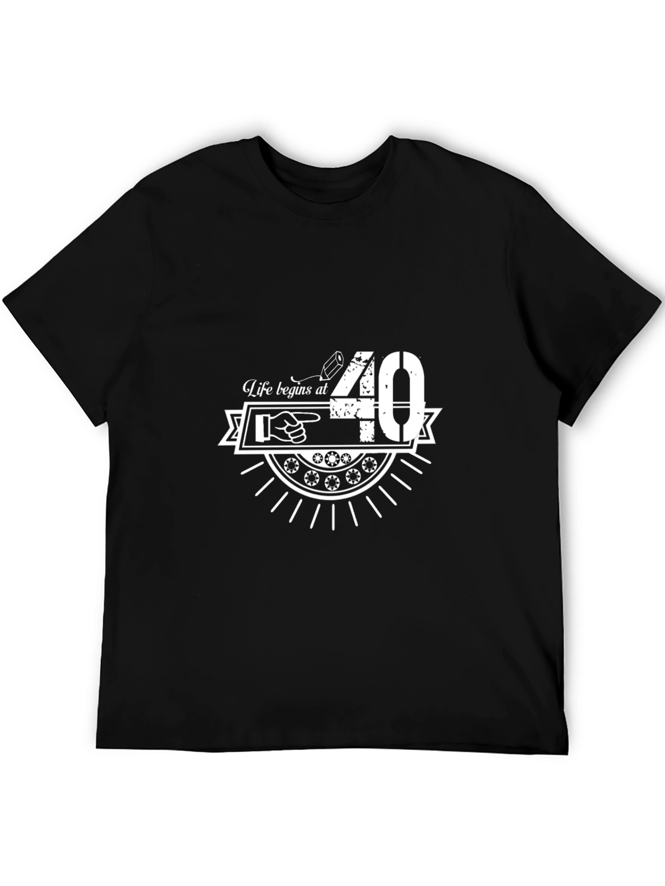 Life Begins At 40 Black T-Shirt