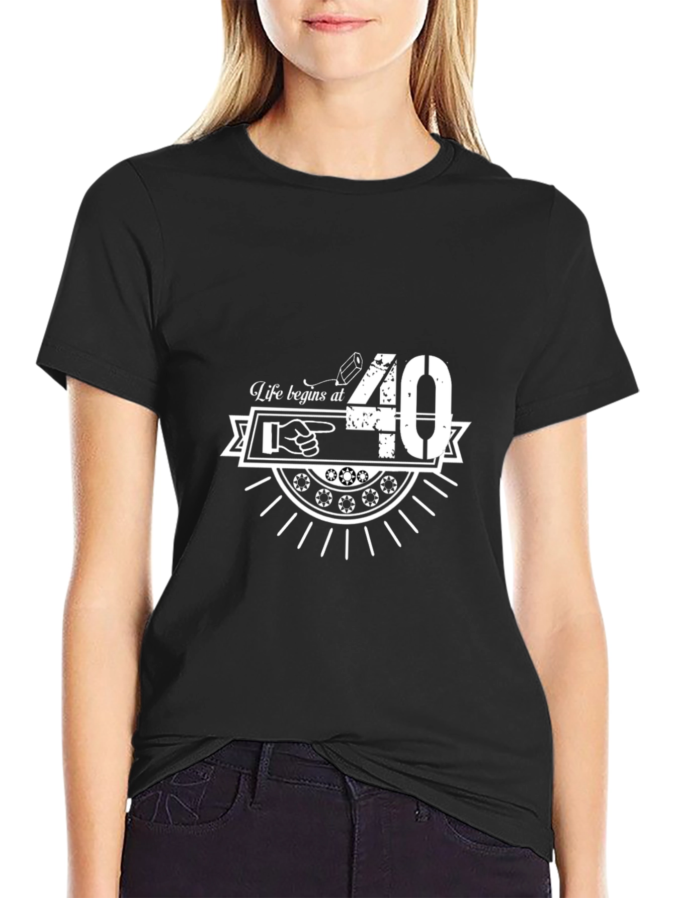 Life Begins At 40 Black T-Shirt