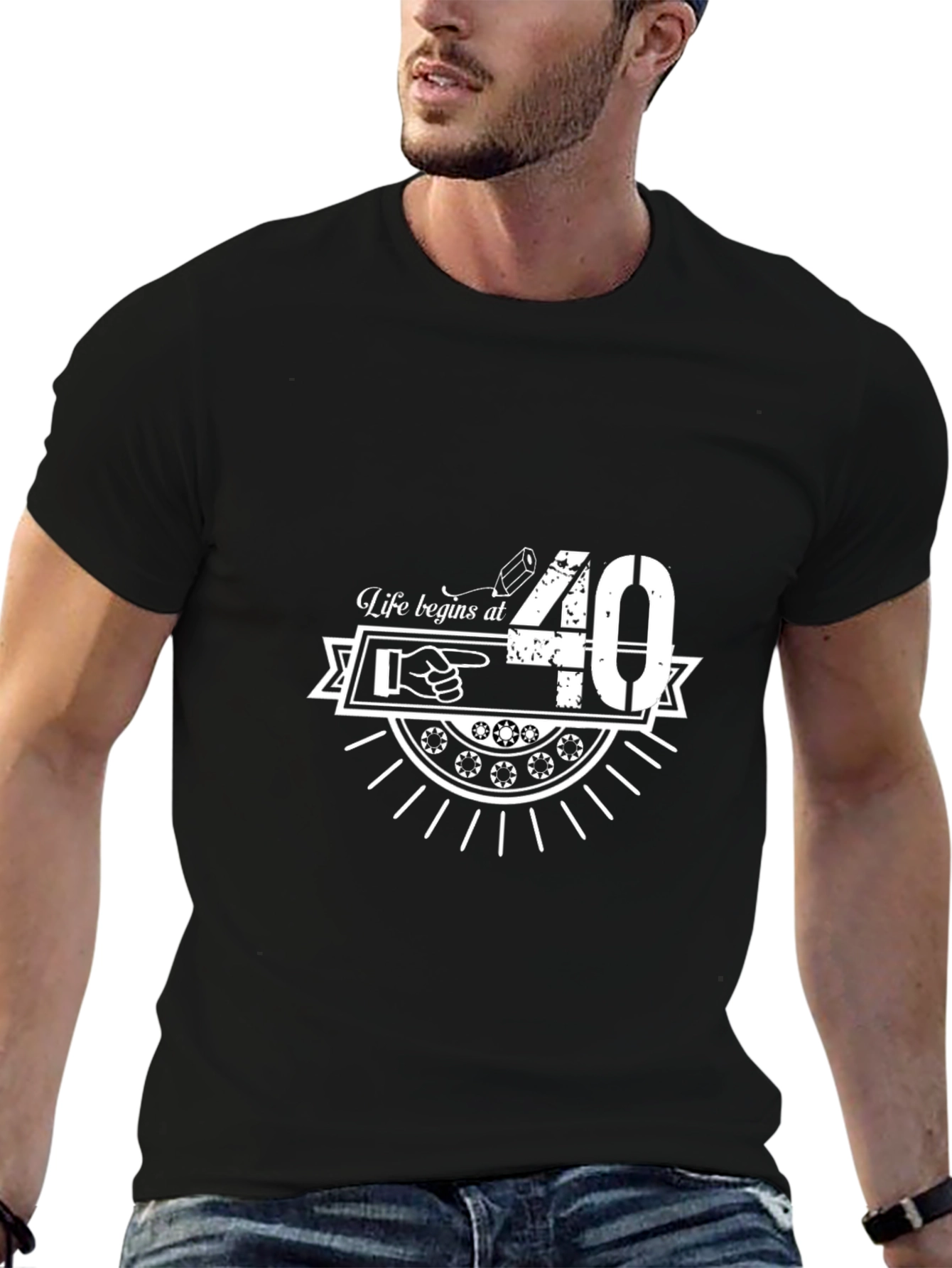 Life Begins At 40 Black T-Shirt