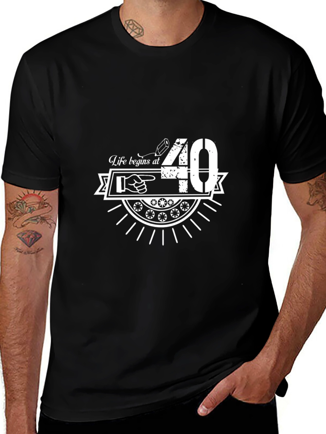 Life Begins At 40 Black T-Shirt