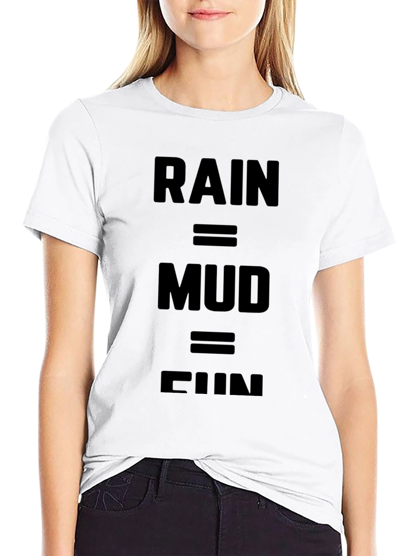 Rain = Mud = Fun Black Graphic Tee