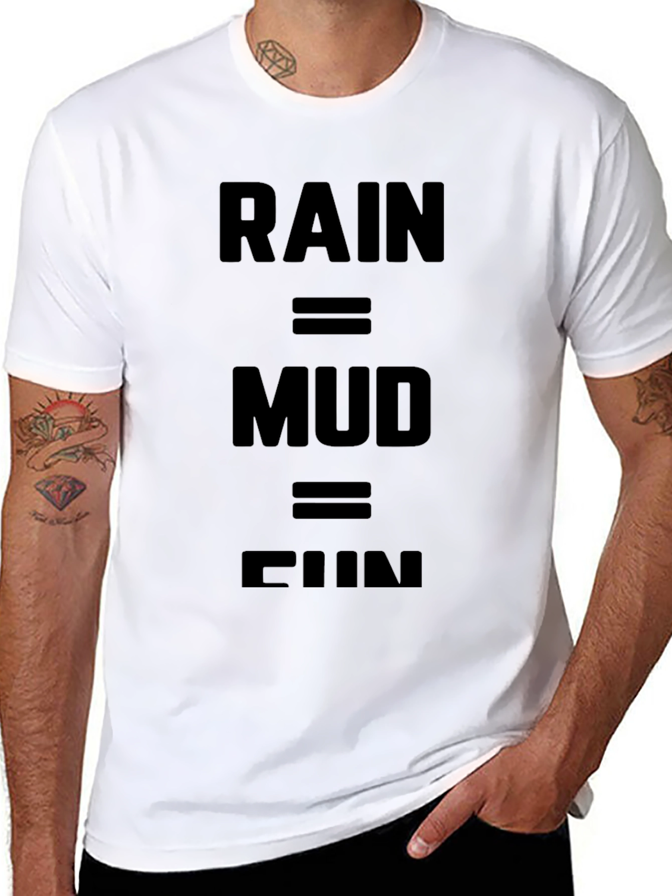 Rain = Mud = Fun Black Graphic Tee