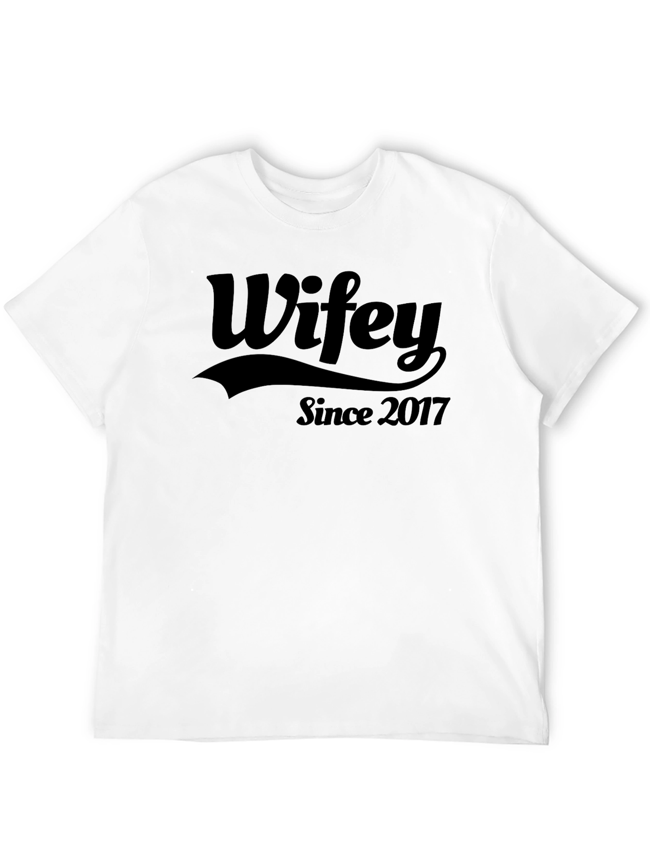 Wifey Since 2017 Graphic Tee - Black T-Shirt