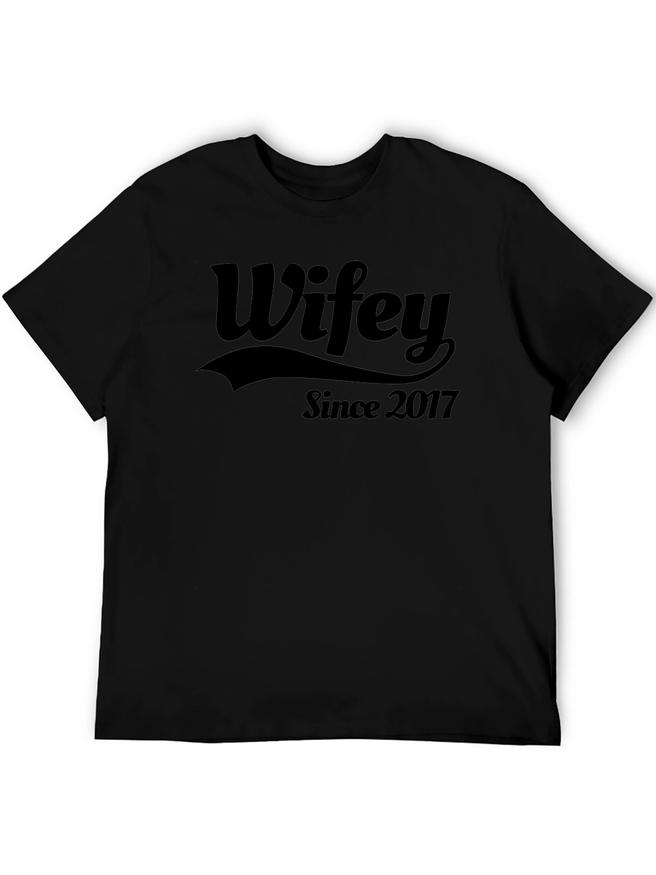 Wifey Since 2017 Graphic Tee - Black T-Shirt
