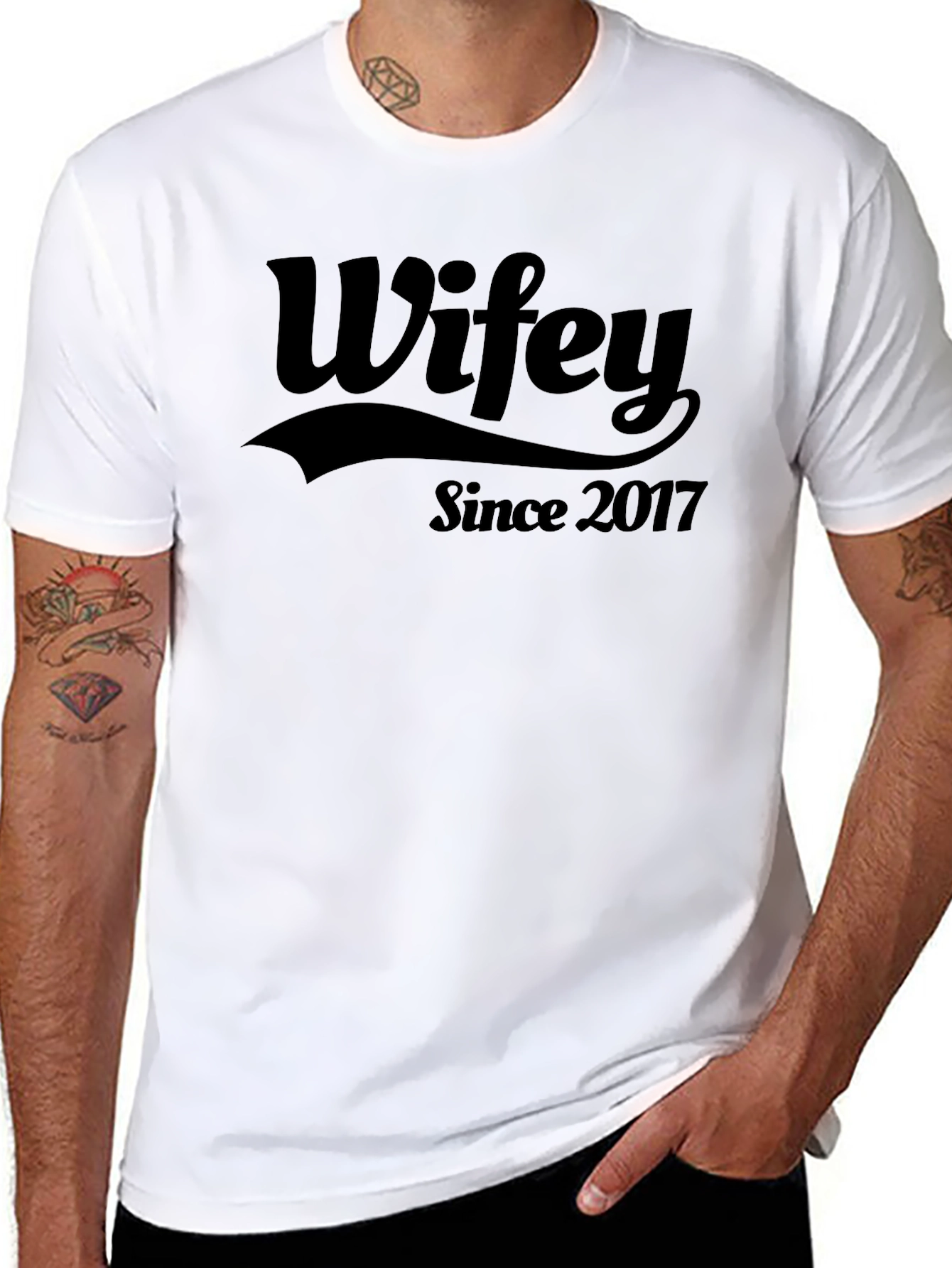 Wifey Since 2017 Graphic Tee - Black T-Shirt