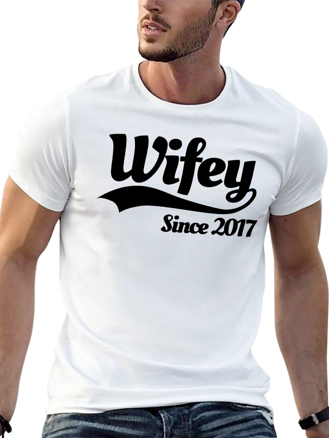 Wifey Since 2017 Graphic Tee - Black T-Shirt