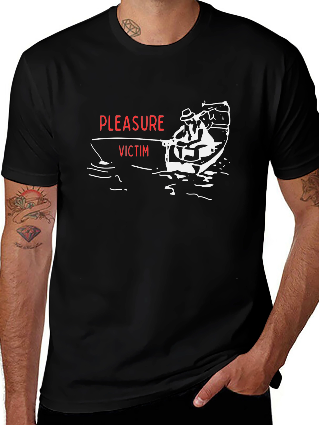 Pleasure Victim Graphic Tee - Black Cotton T-Shirt