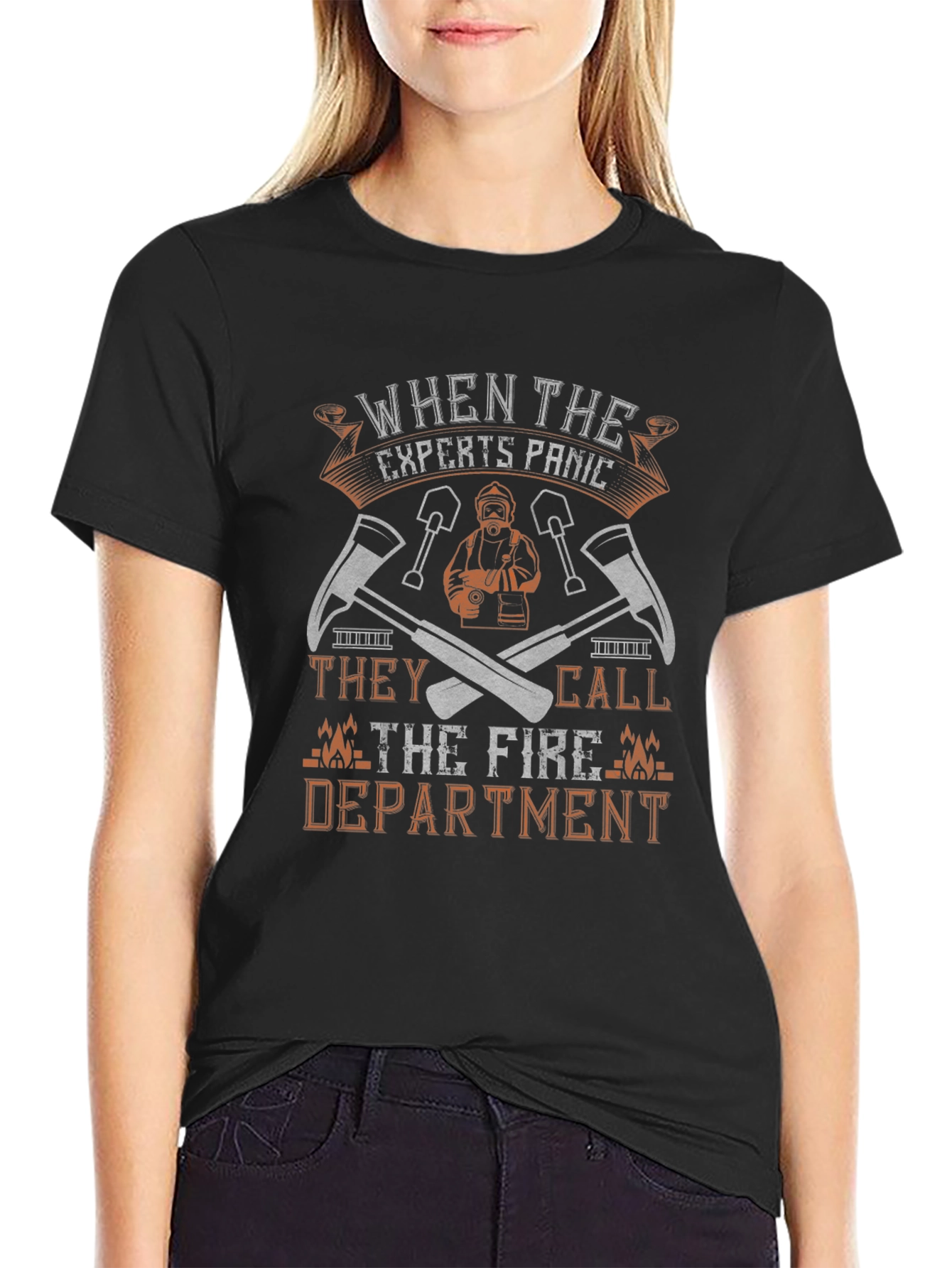 Fire Department Expert Panic Graphic Tee