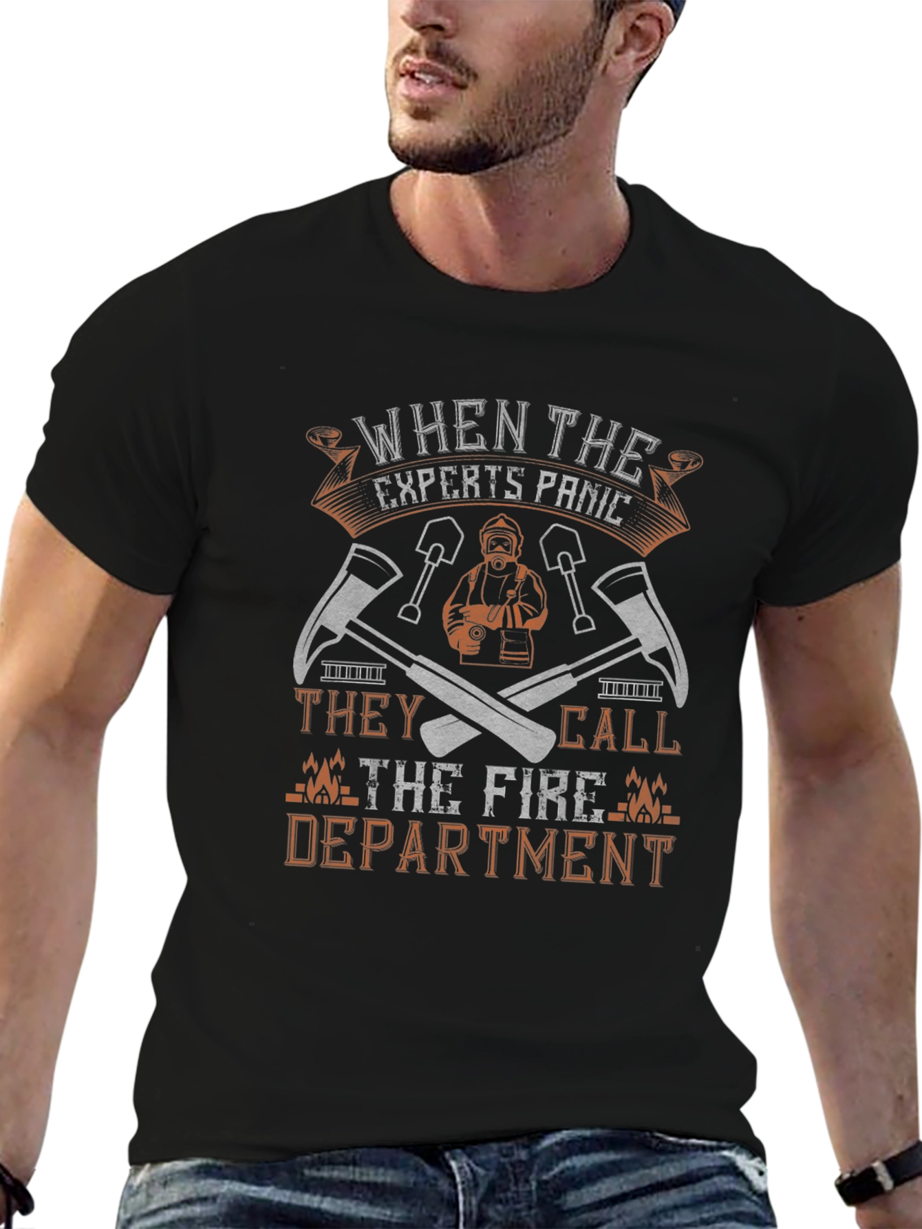 Fire Department Expert Panic Graphic Tee