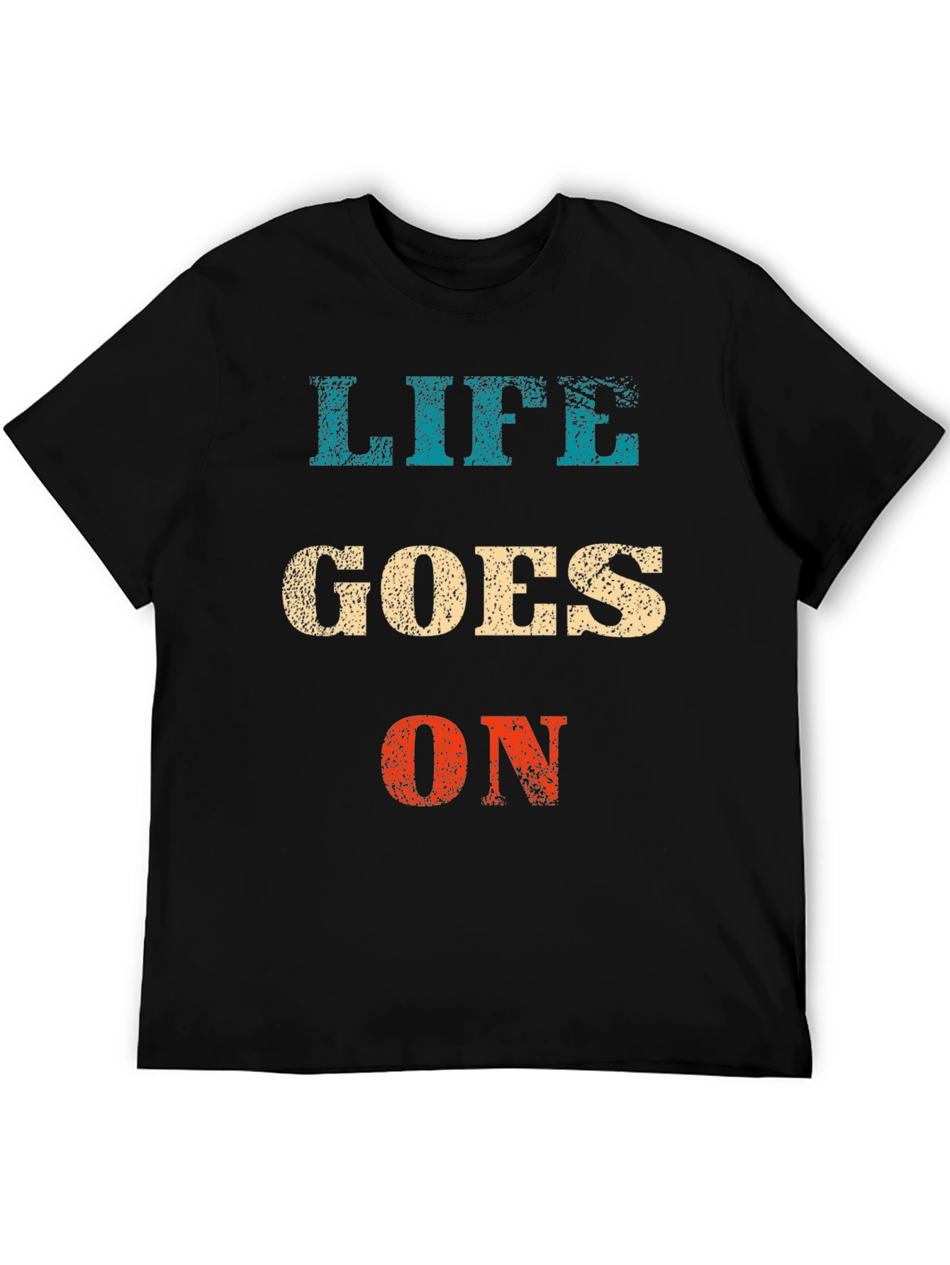 Life Goes On Graphic Tee - Black Casual T-Shirt