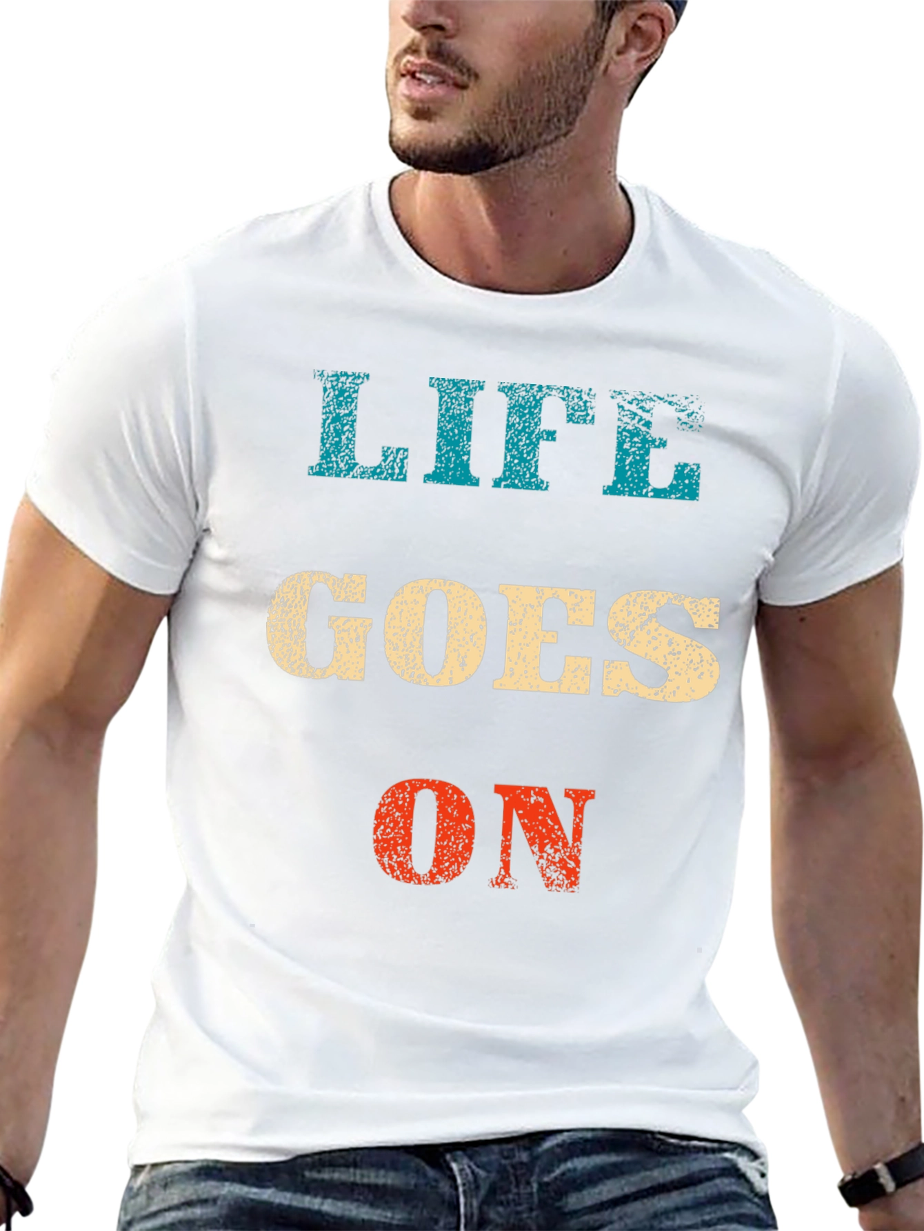 Life Goes On Graphic Tee - Black Casual T-Shirt
