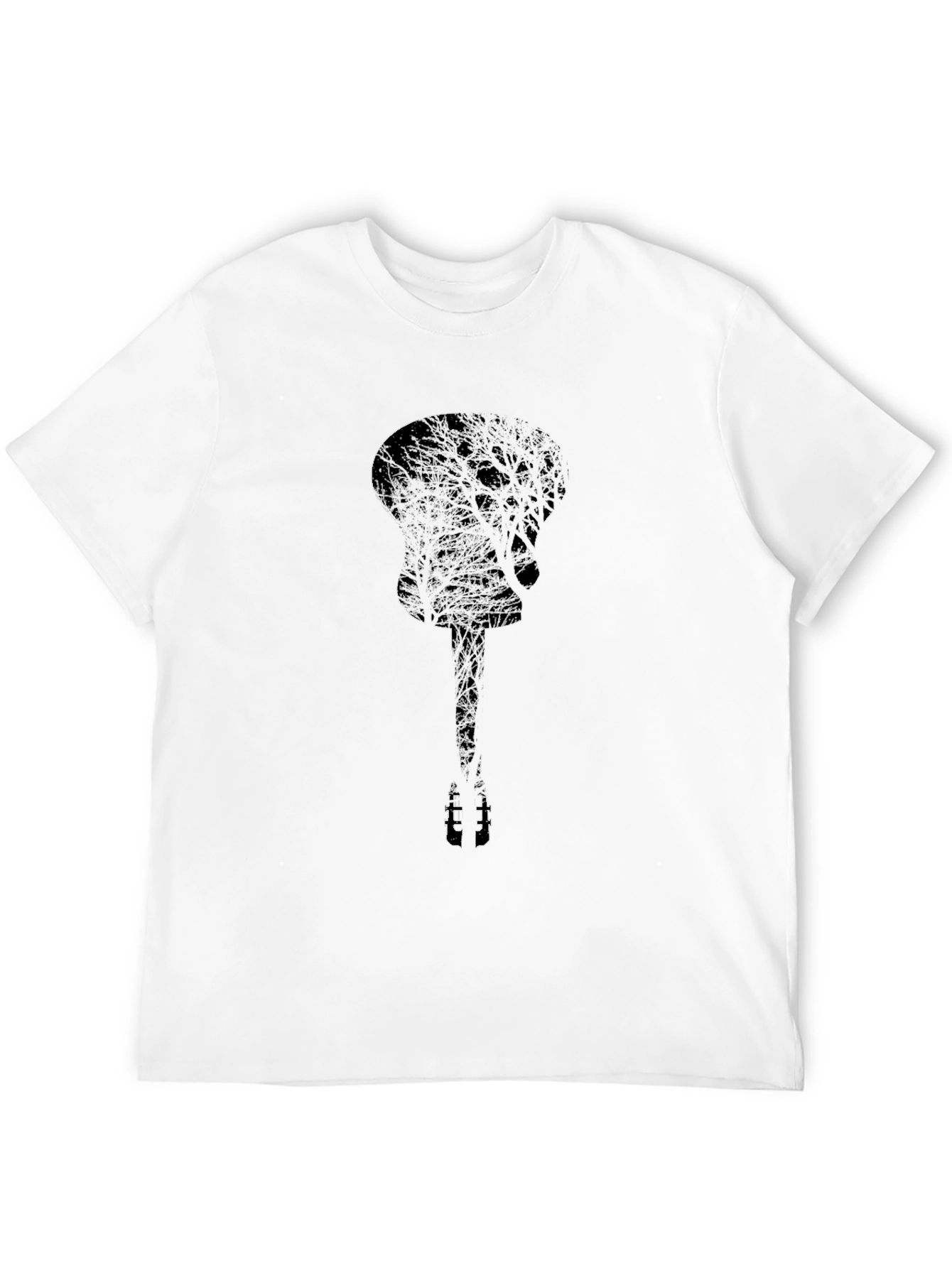 Guitar Tree Silhouette Black Graphic Tee