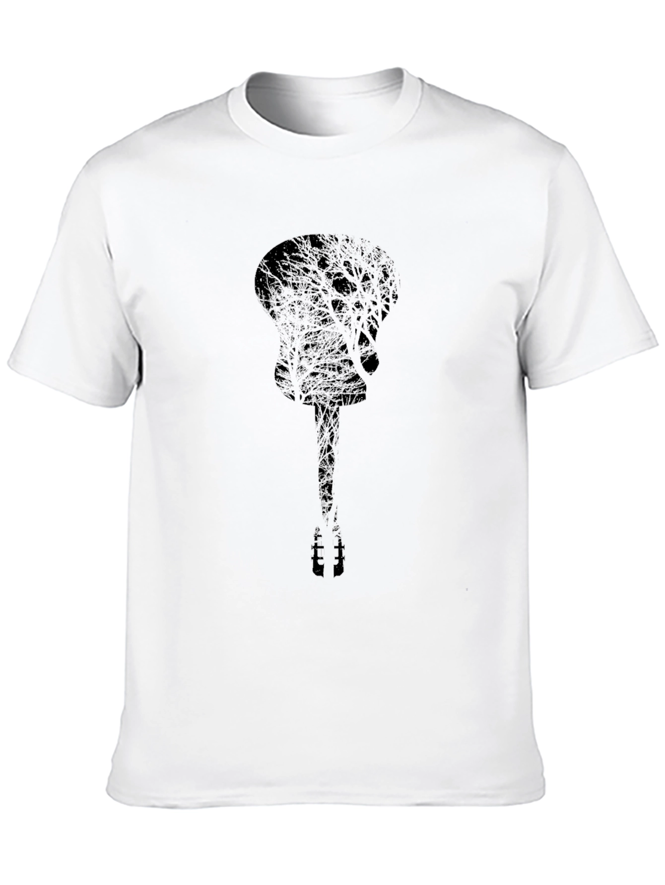 Guitar Tree Silhouette Black Graphic Tee