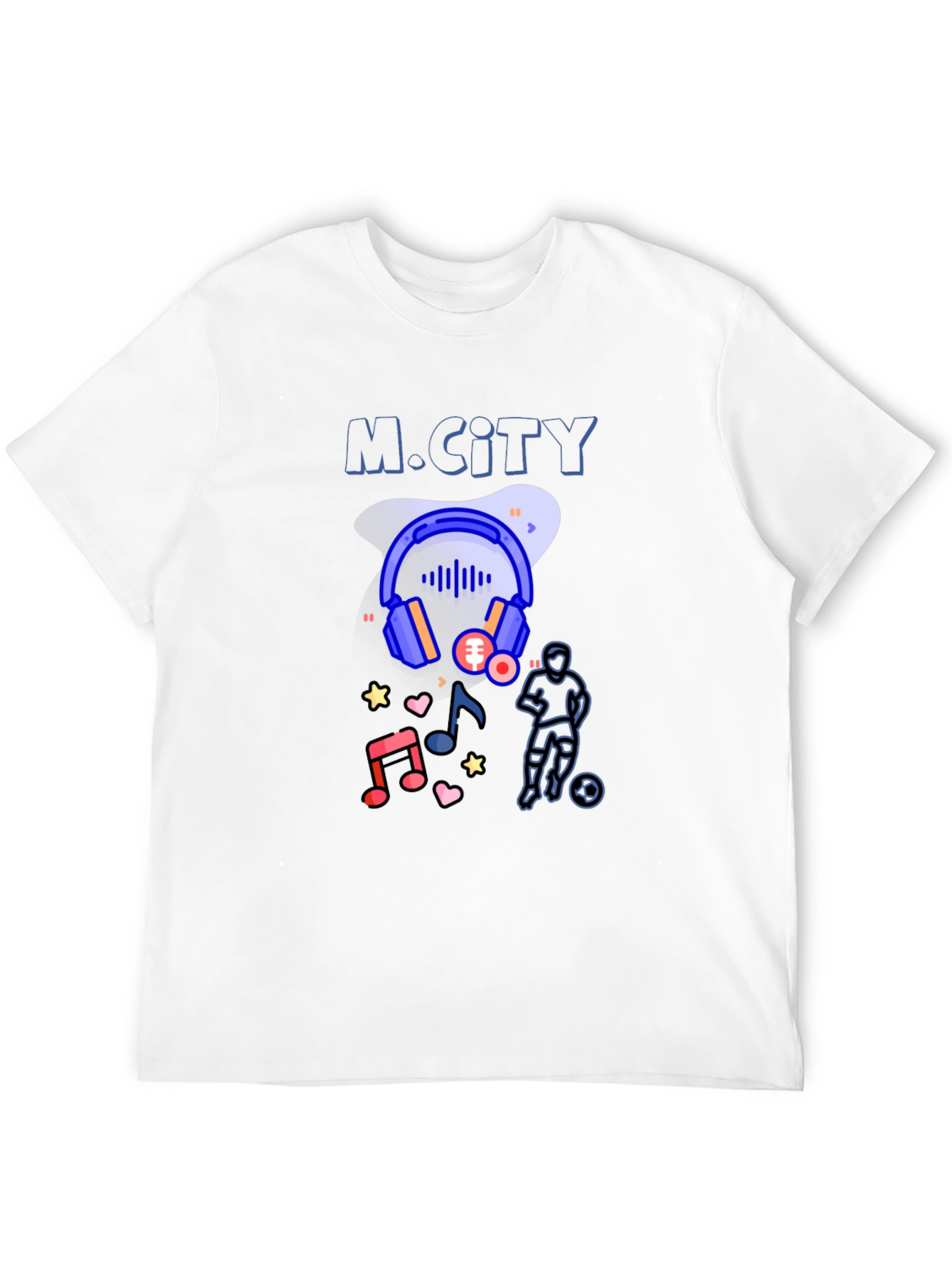 M.City Graphic Print Black T-Shirt