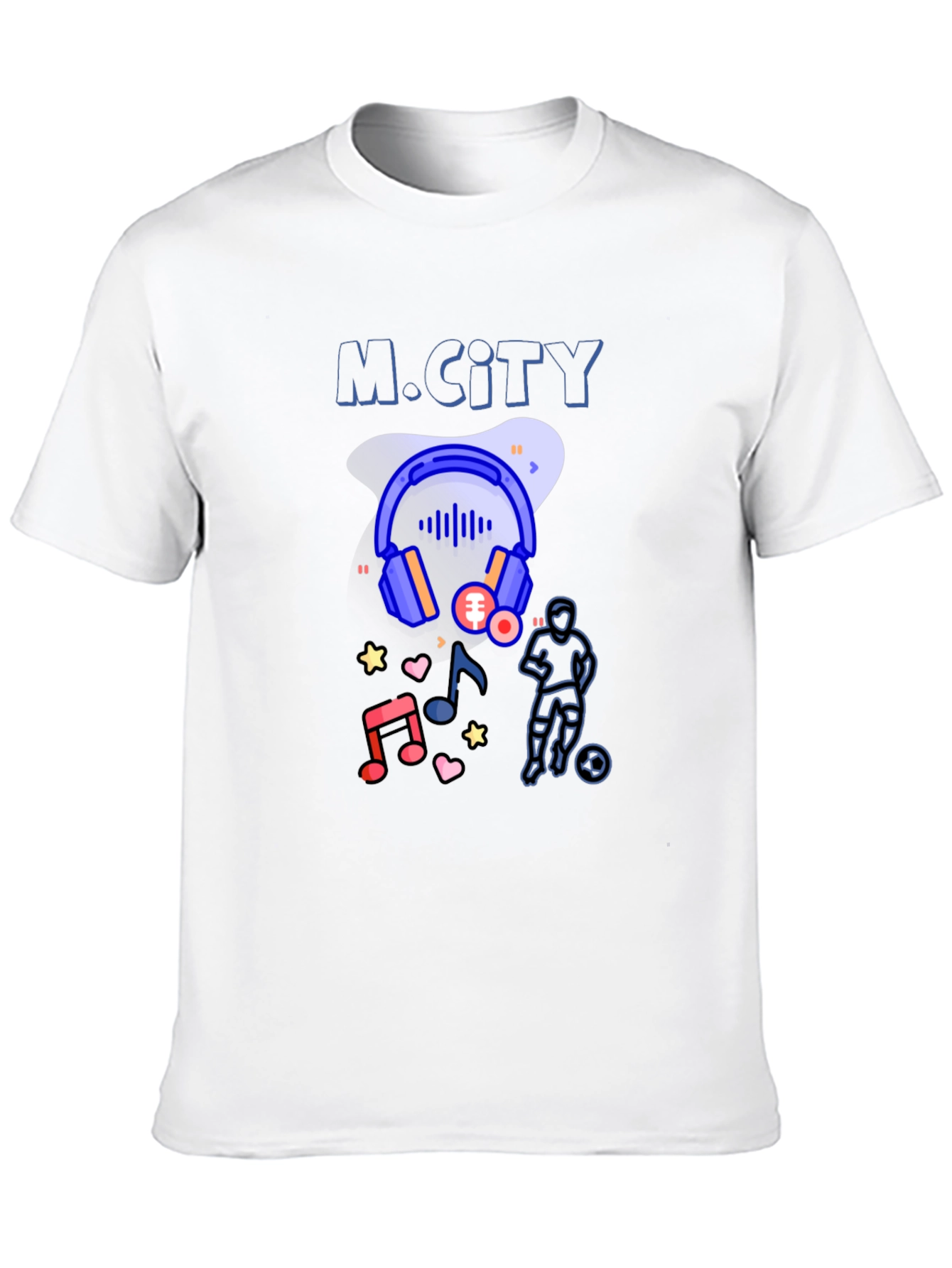 M.City Graphic Print Black T-Shirt