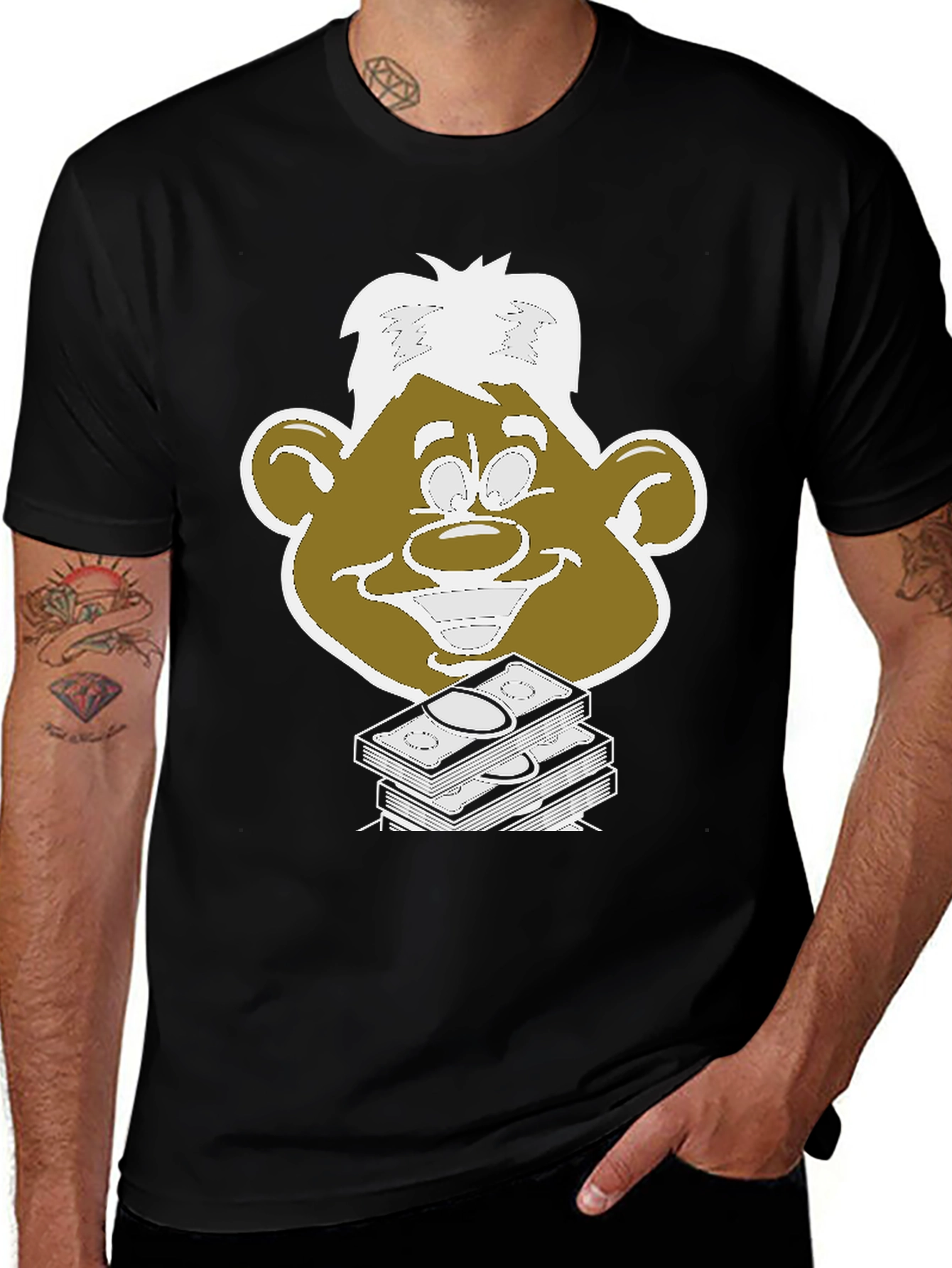 Funny Money Face Graphic Tee - Unisex Black T-Shirt