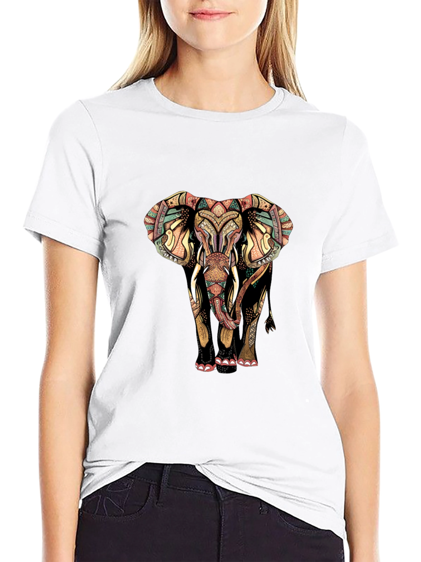 Elephant Graphic Print Mens Tee