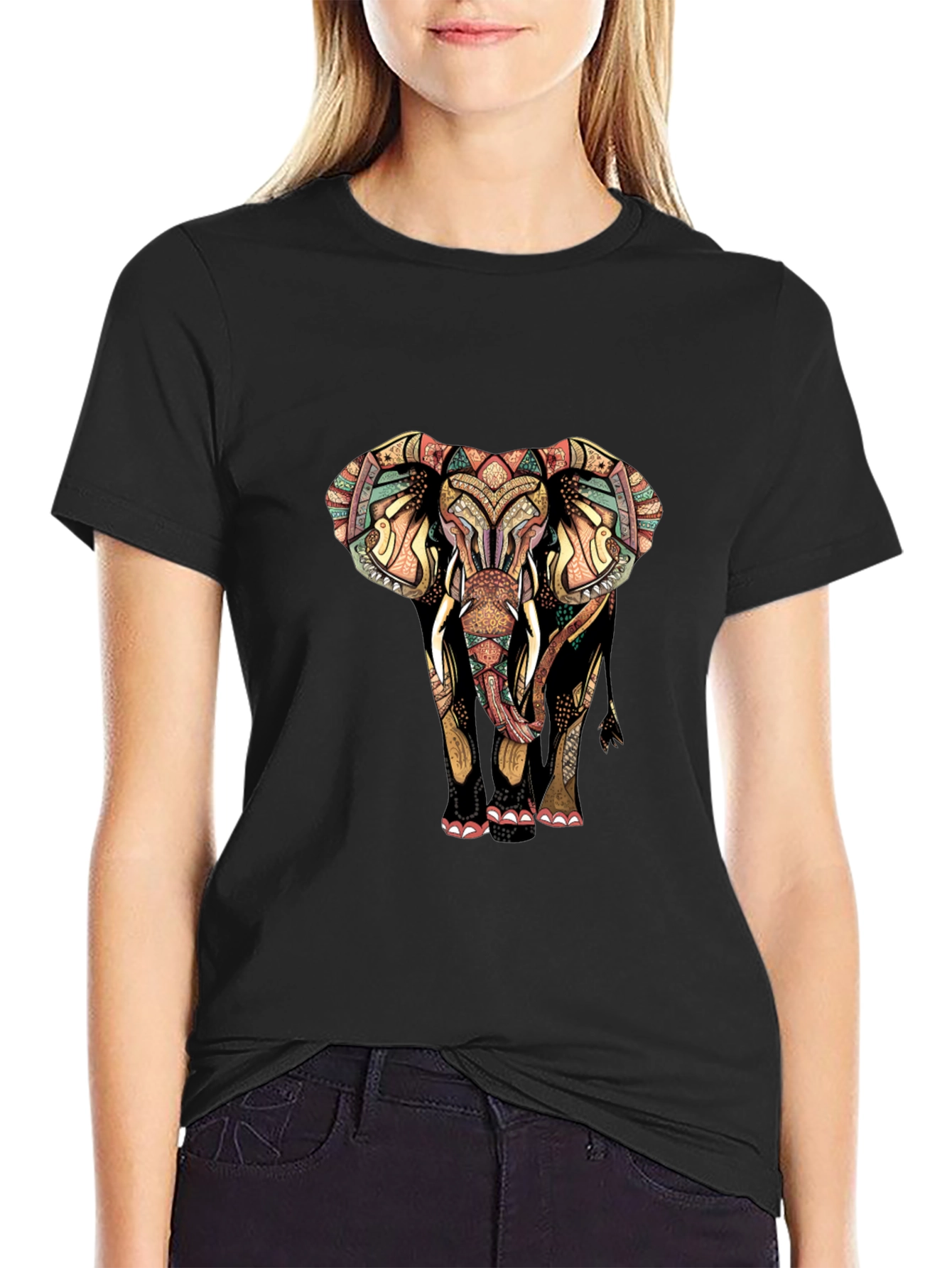 Elephant Graphic Print Mens Tee