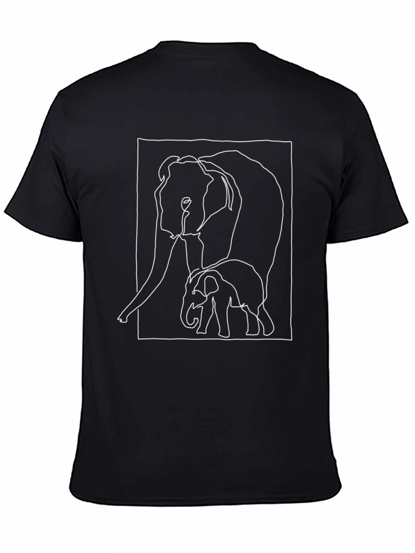 Elephant Outline Graphic T-Shirt
