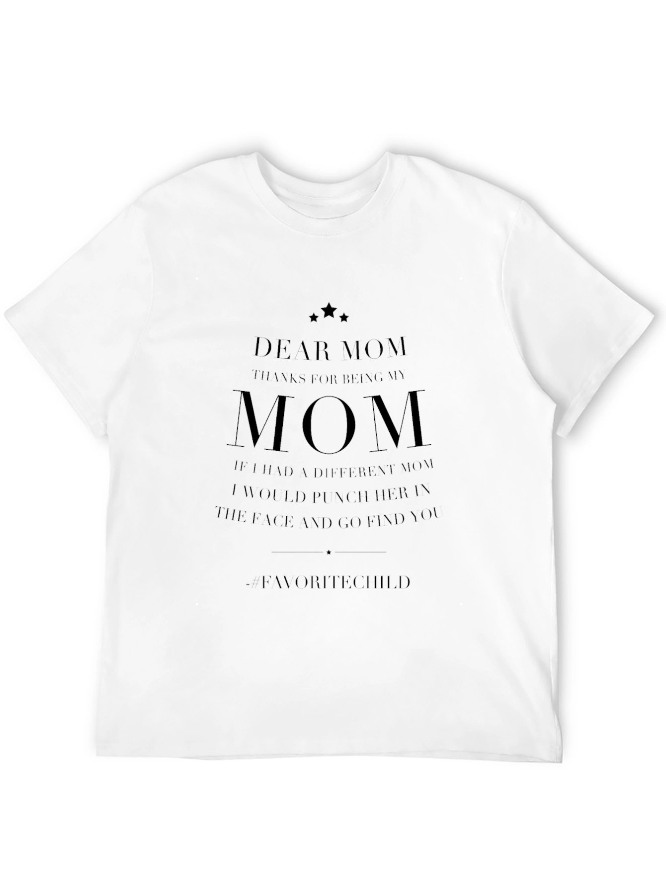 Dear Mom Graphic Tee - Black Cotton T-Shirt