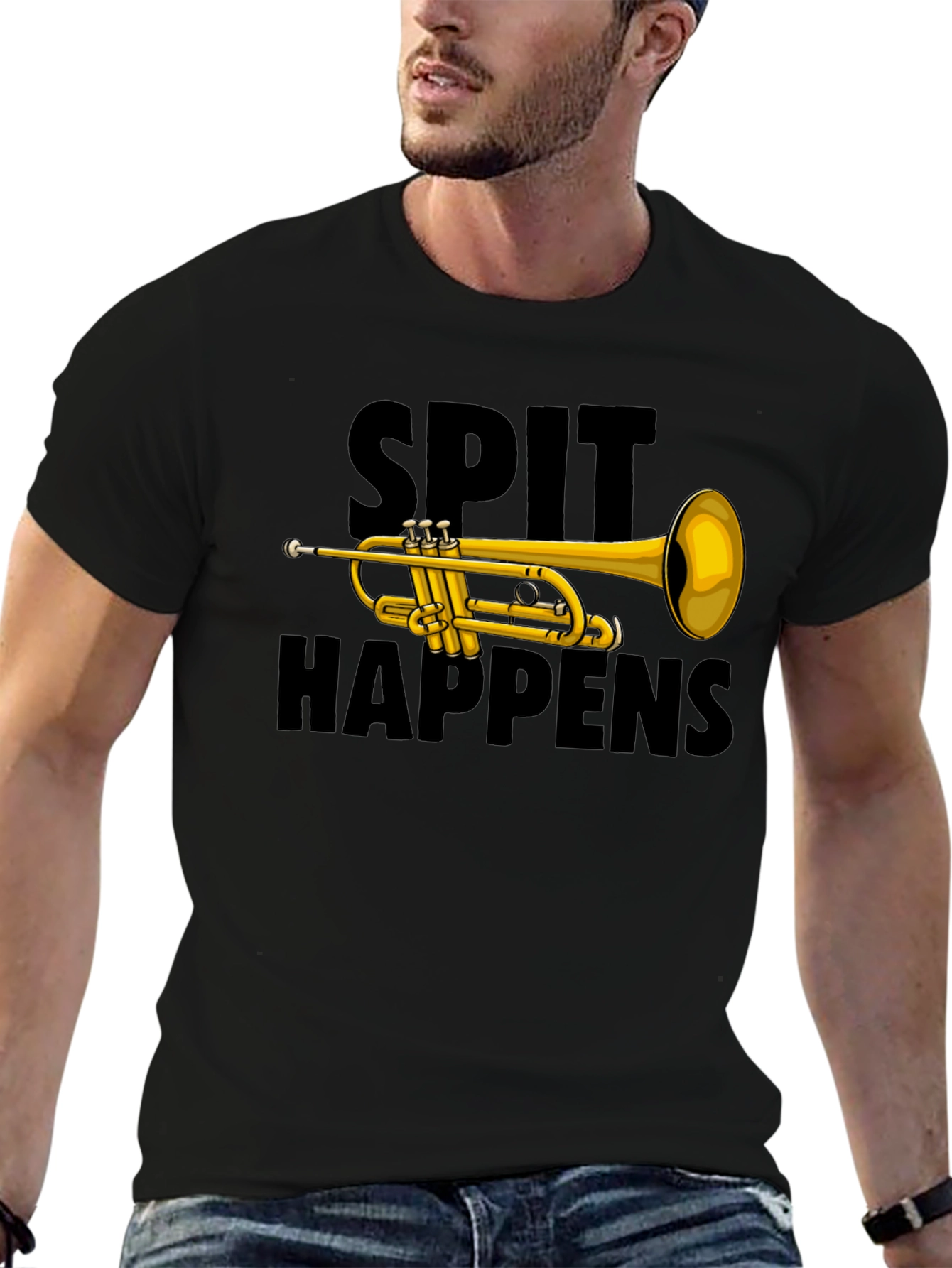 Spit Happens Trumpet Graphic Tee