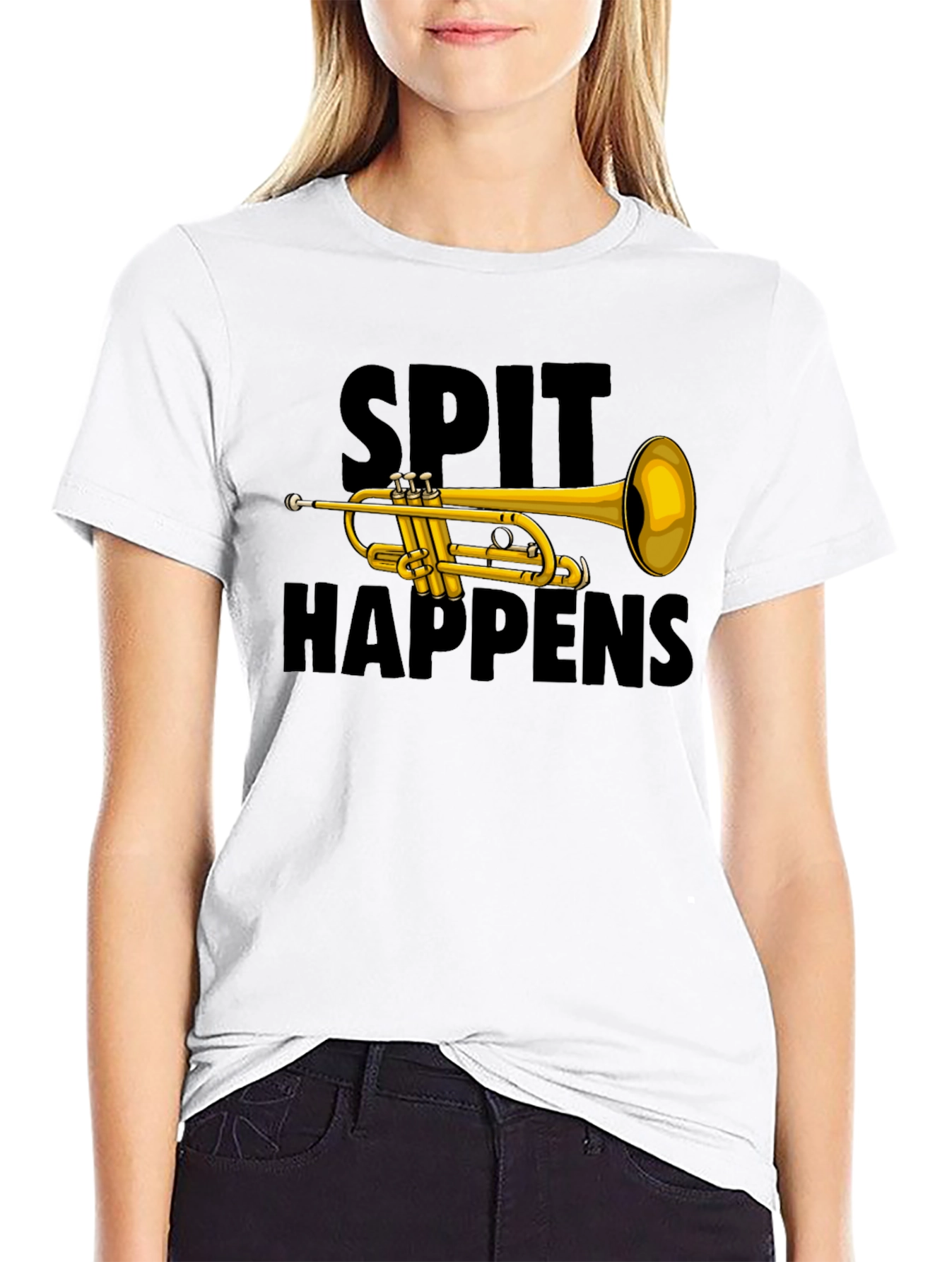 Spit Happens Trumpet Graphic Tee